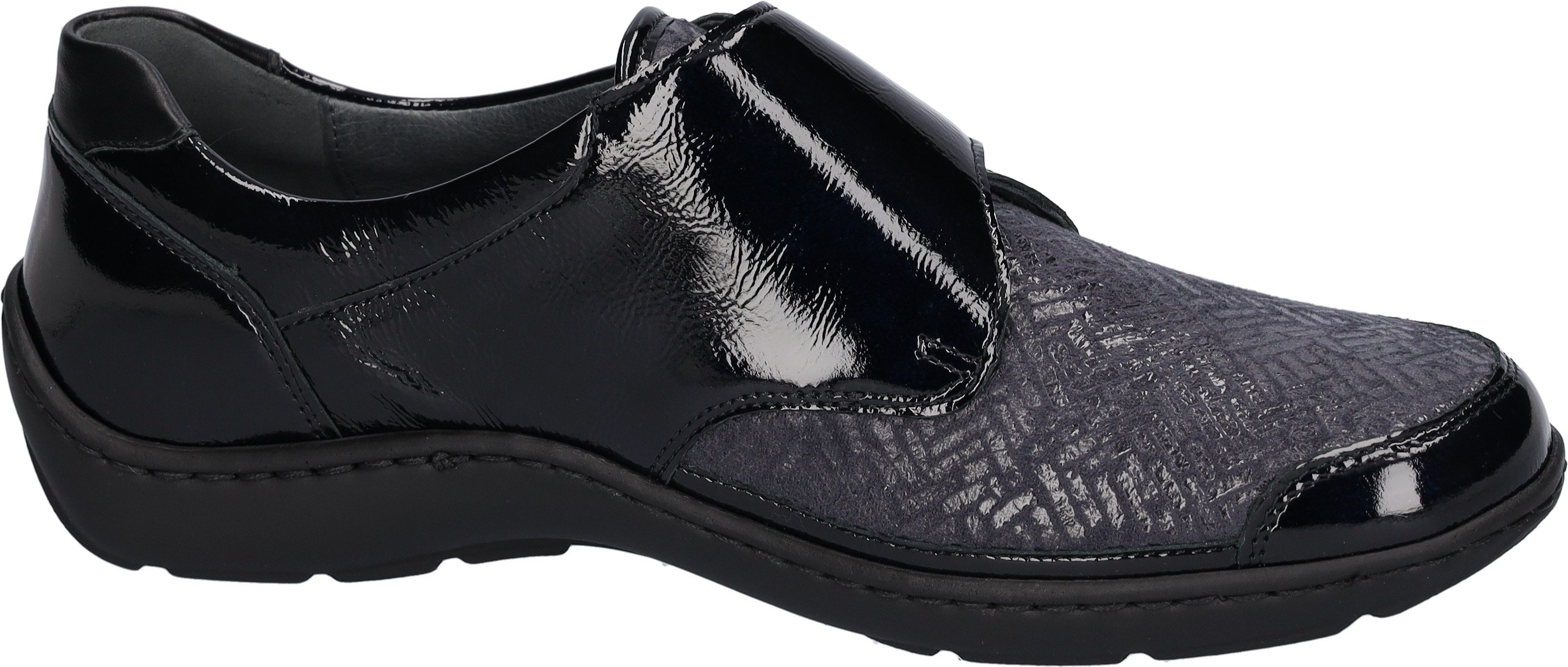 Waldläufer Klittenbandschoenen HENNI-Soft , comfortabele schoen, comfortabele schoen in lak-look, breedte h = zeer breed