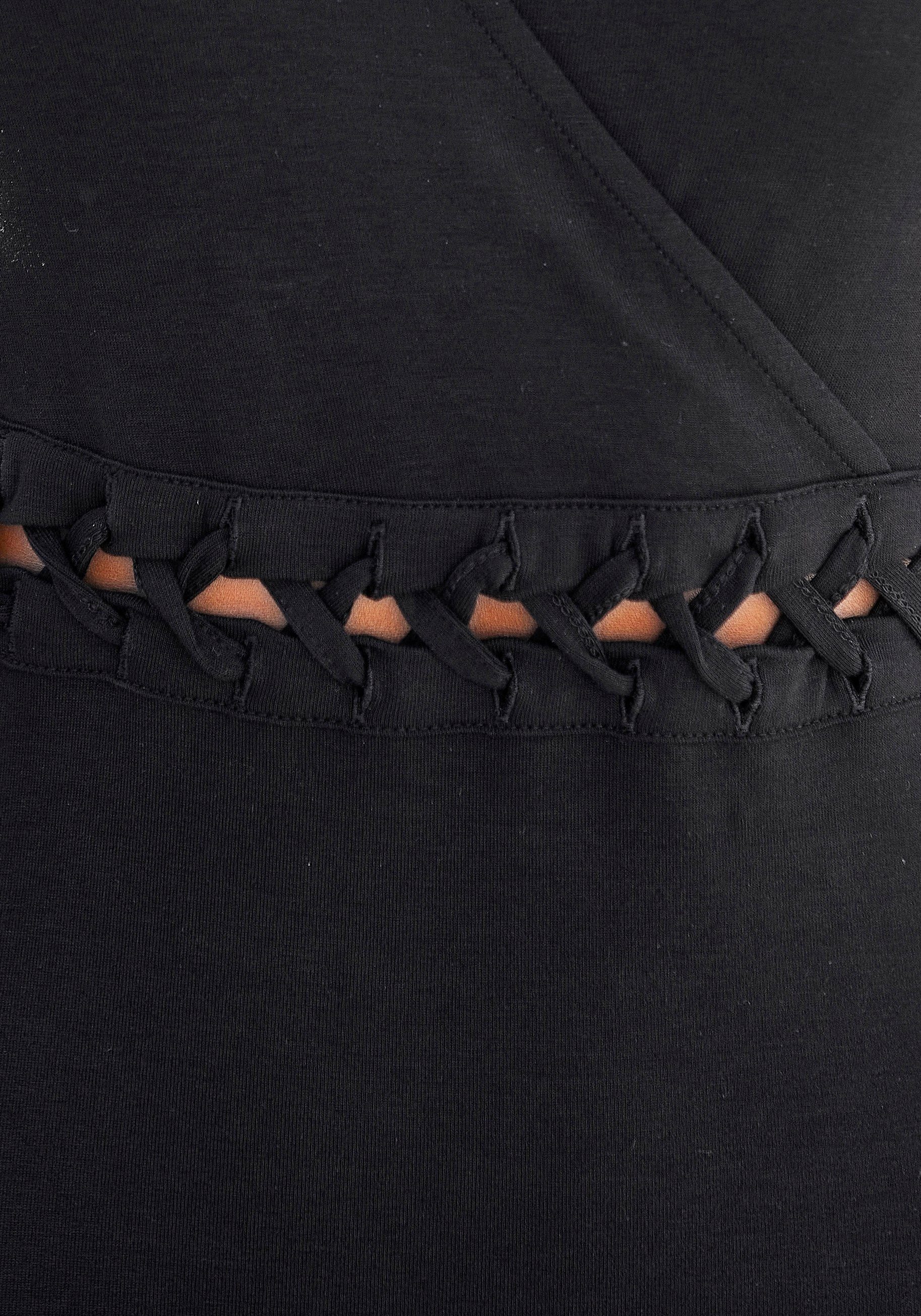 Lascana Maxi-jurk met vetersluiting-detail in de taille, zomerjurk, strandjurk