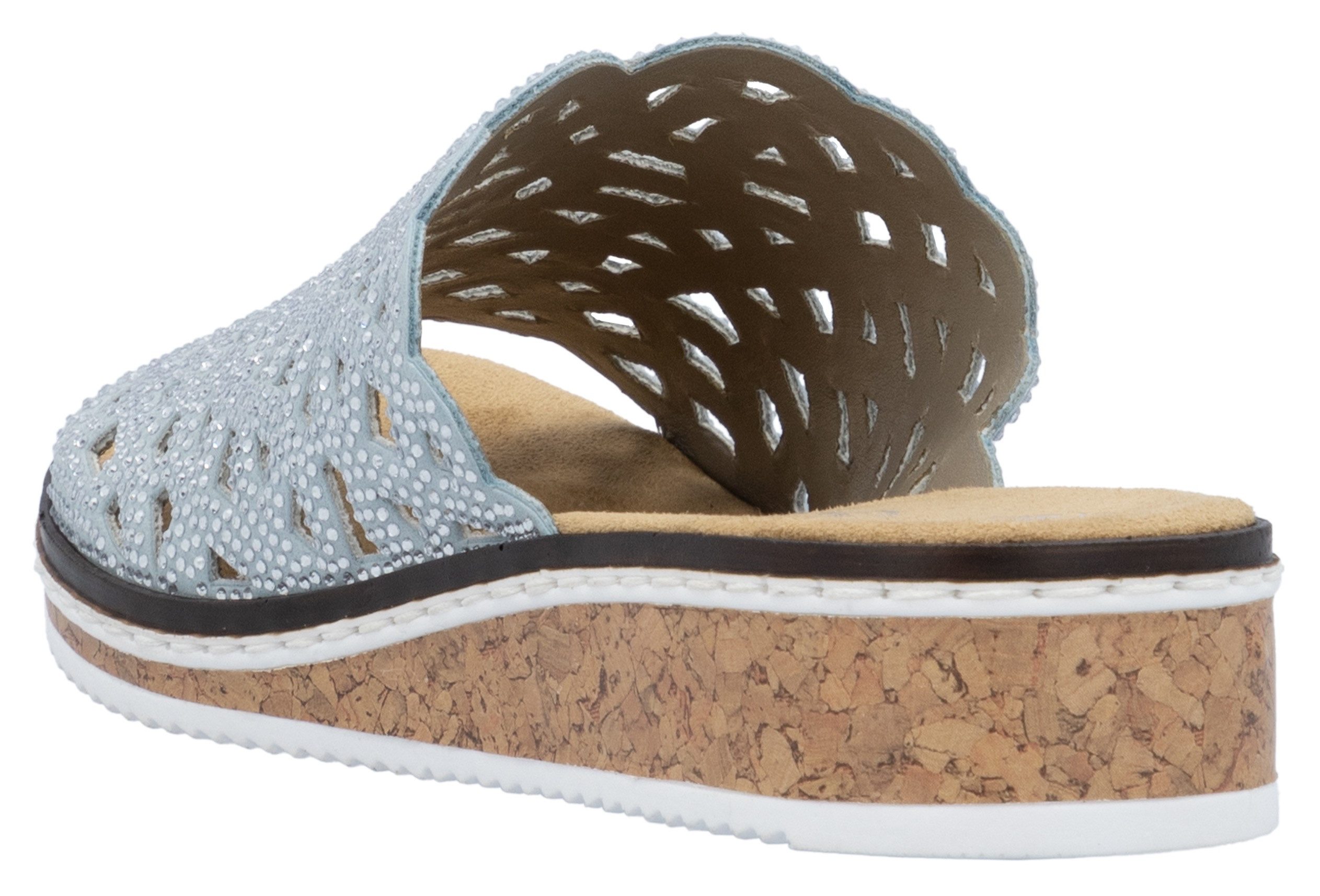 Rieker Slippers Zomerschoen, slippers, huisschoen, sleehak met perforatie