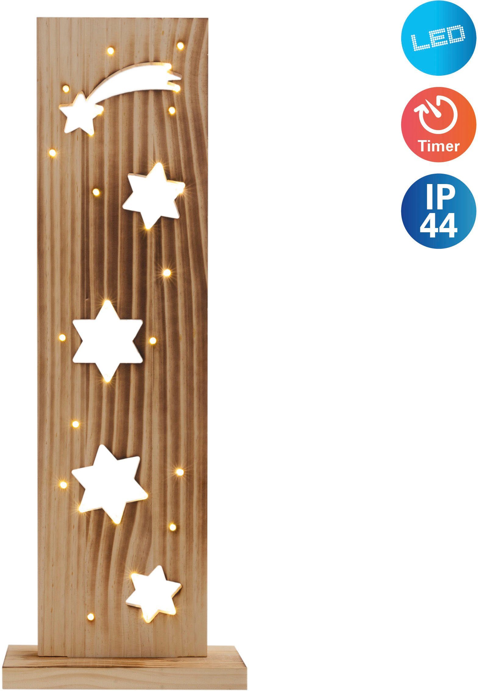 näve Led deco-object Sterne, Weihnachtsdeko aus Holz (1 stuk)