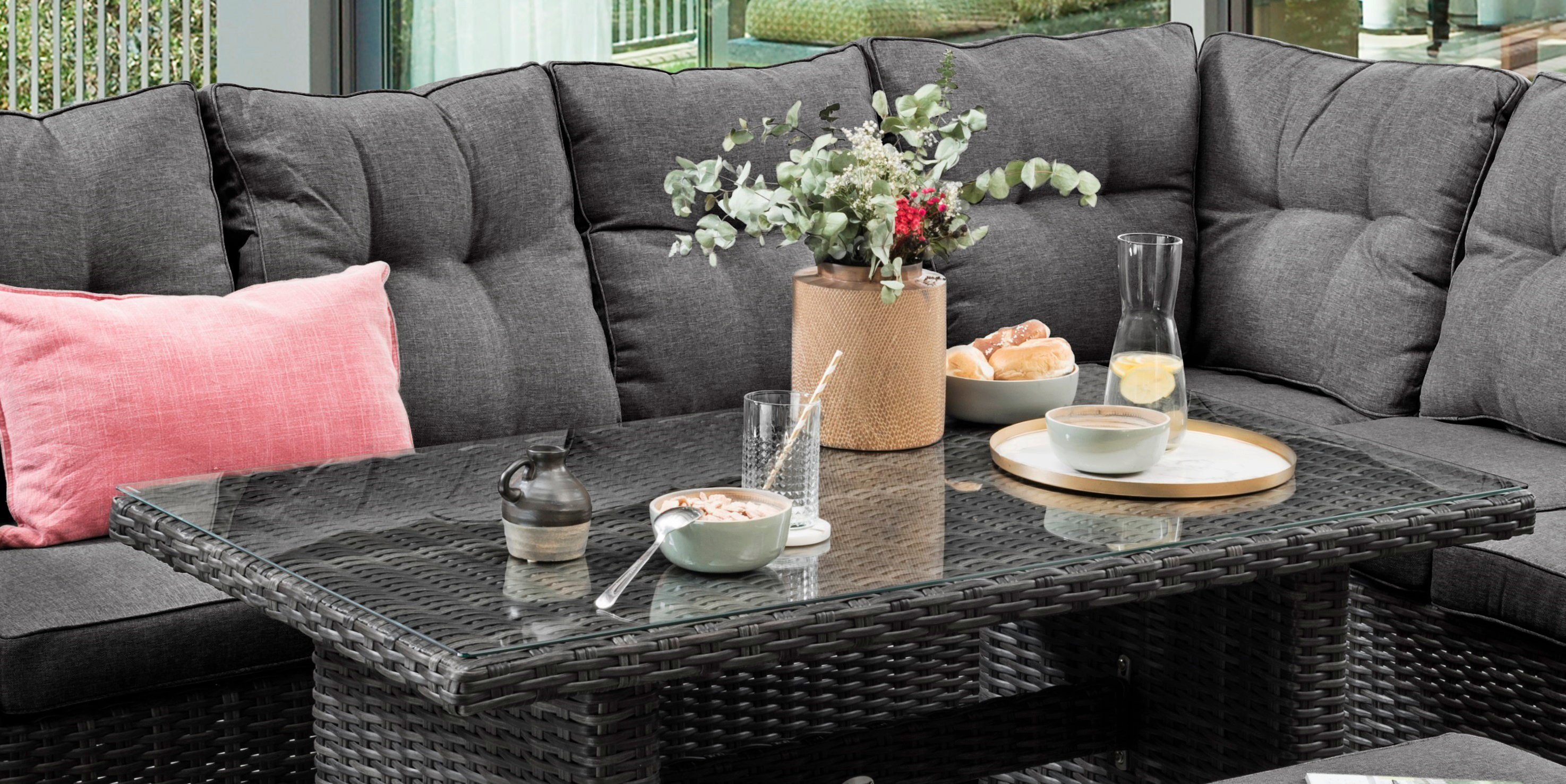 Destiny Tuinset Santa Ponsa De Luxe Aluminium, polyrotan (set, 20-delig)