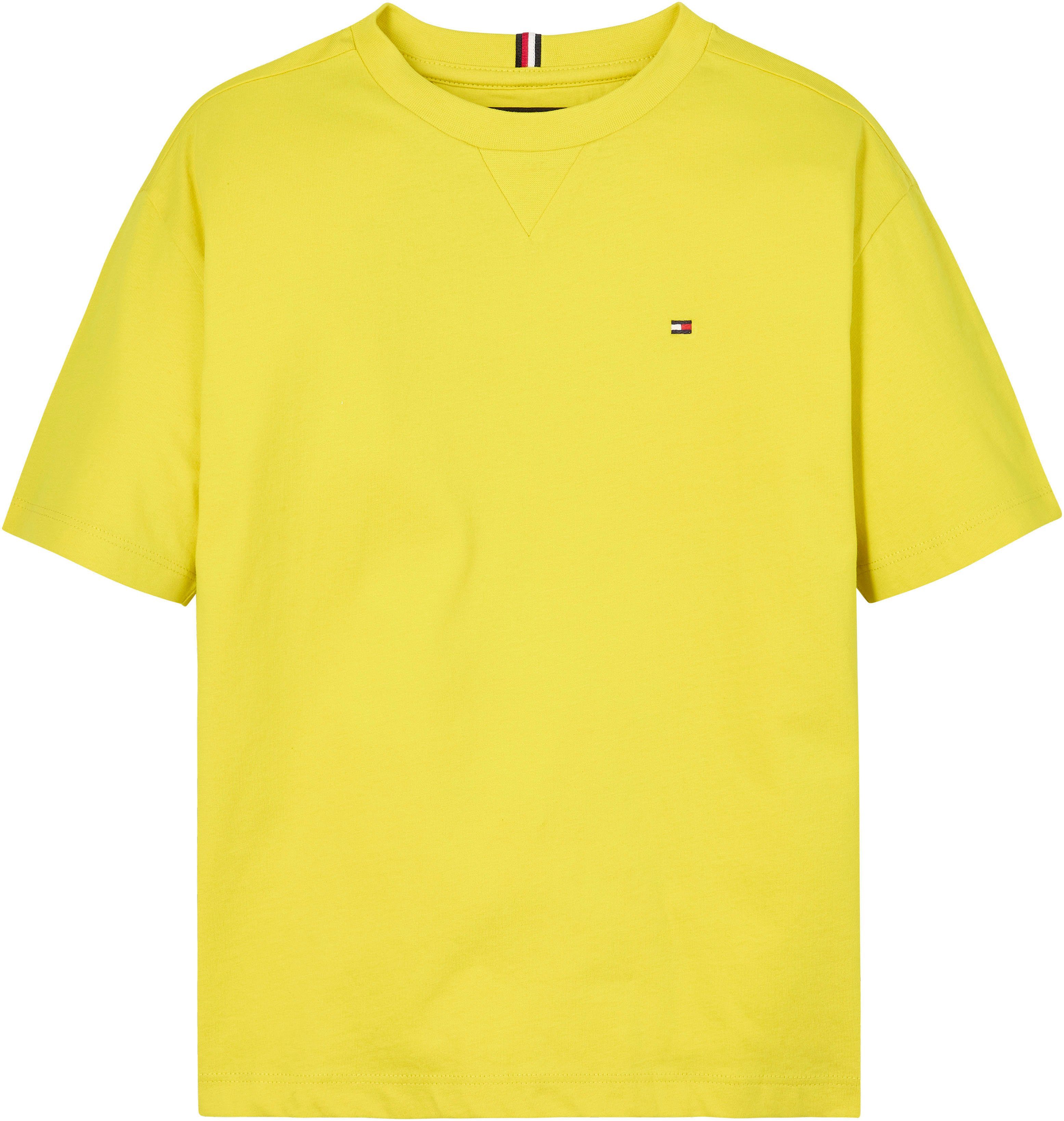 Tommy Hilfiger T-shirt geel Jongens Katoen Ronde hals Effen 104