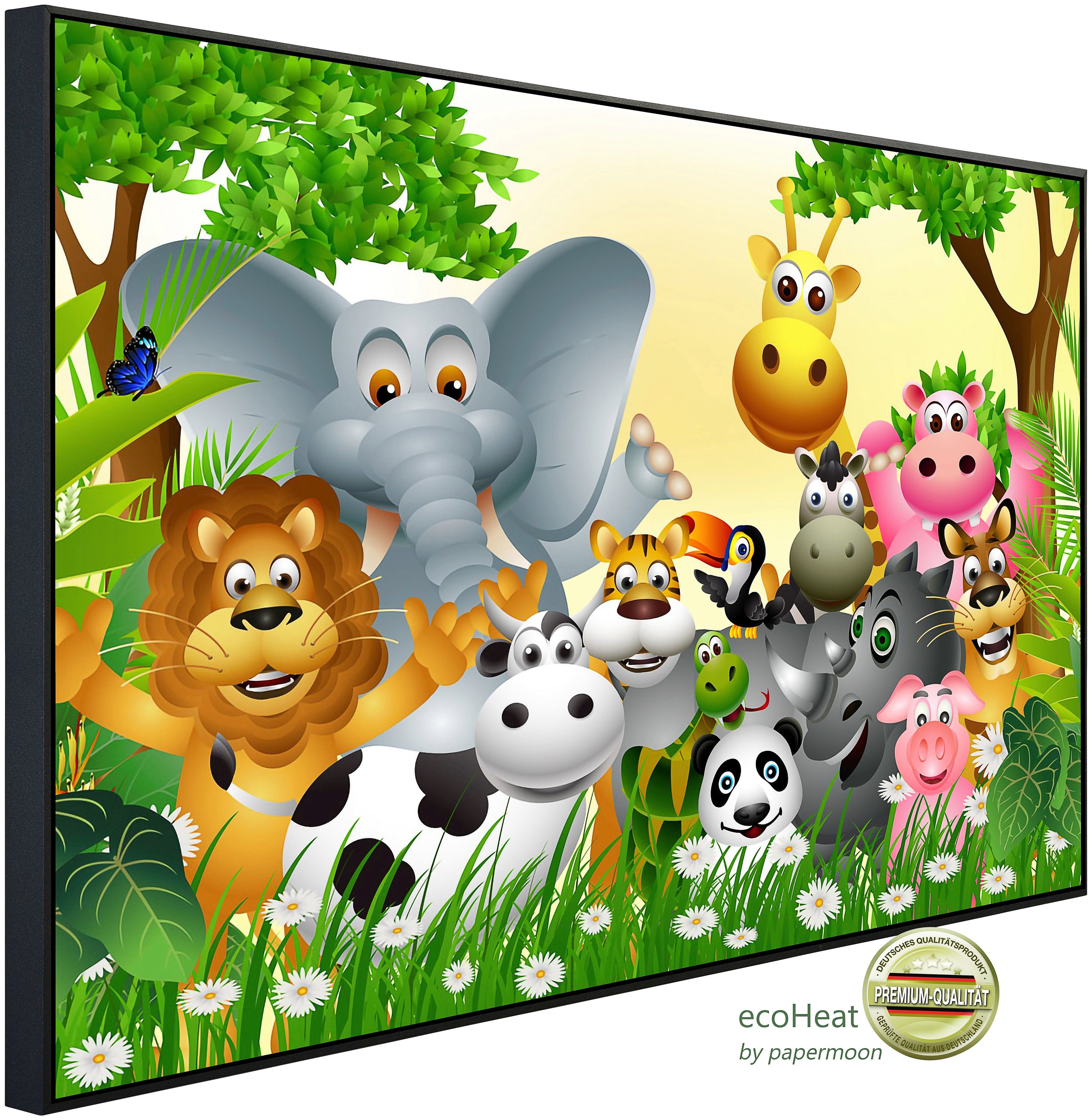 Papermoon Infraroodverwarming Dieren artprint voor kinderen zeer aangename stralingswarmte verwarmingen maat 60 cm x 60 cm x 3 cm multicolor
