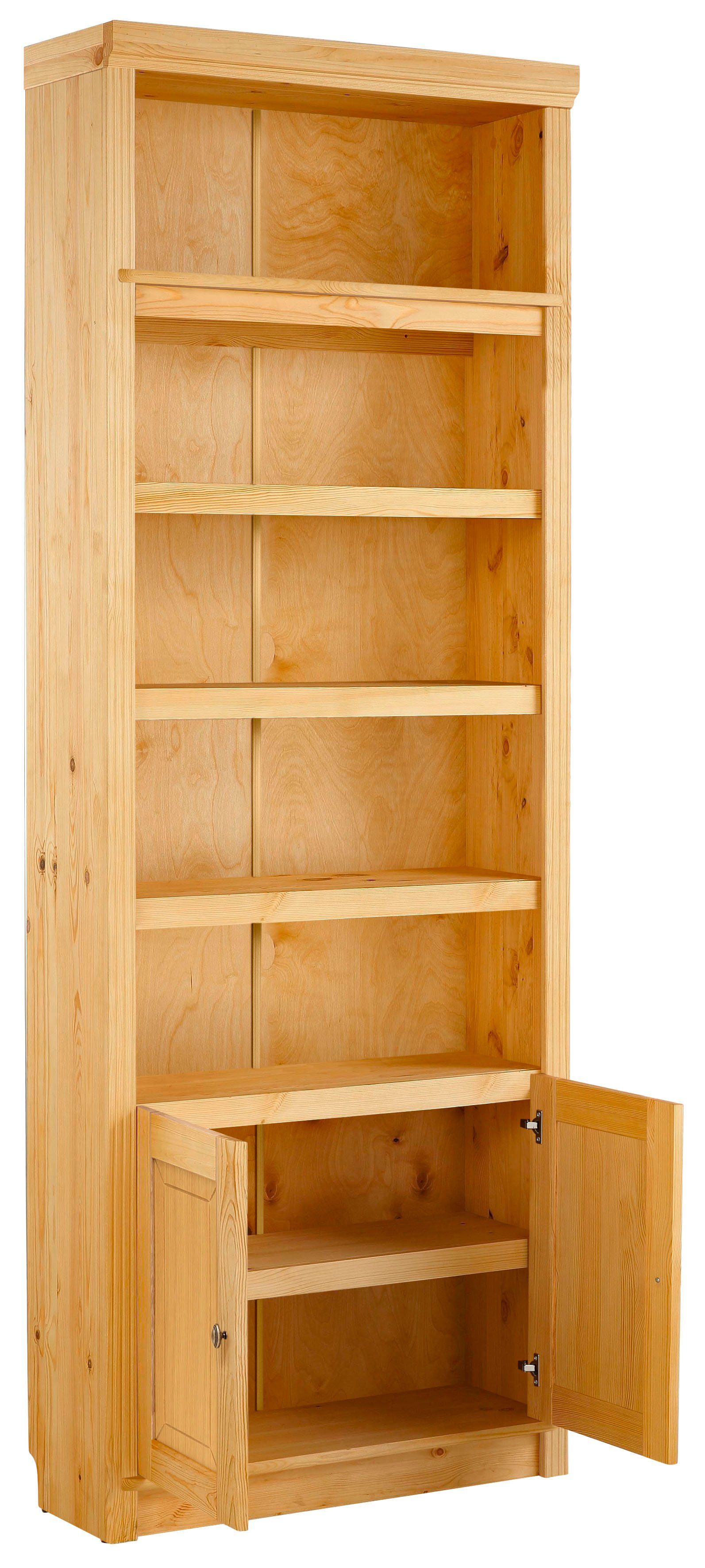 Home affaire Boekenkast Soeren van massief grenen, hoogte 220 cm, met 2 houten deuren, veel bergruimte