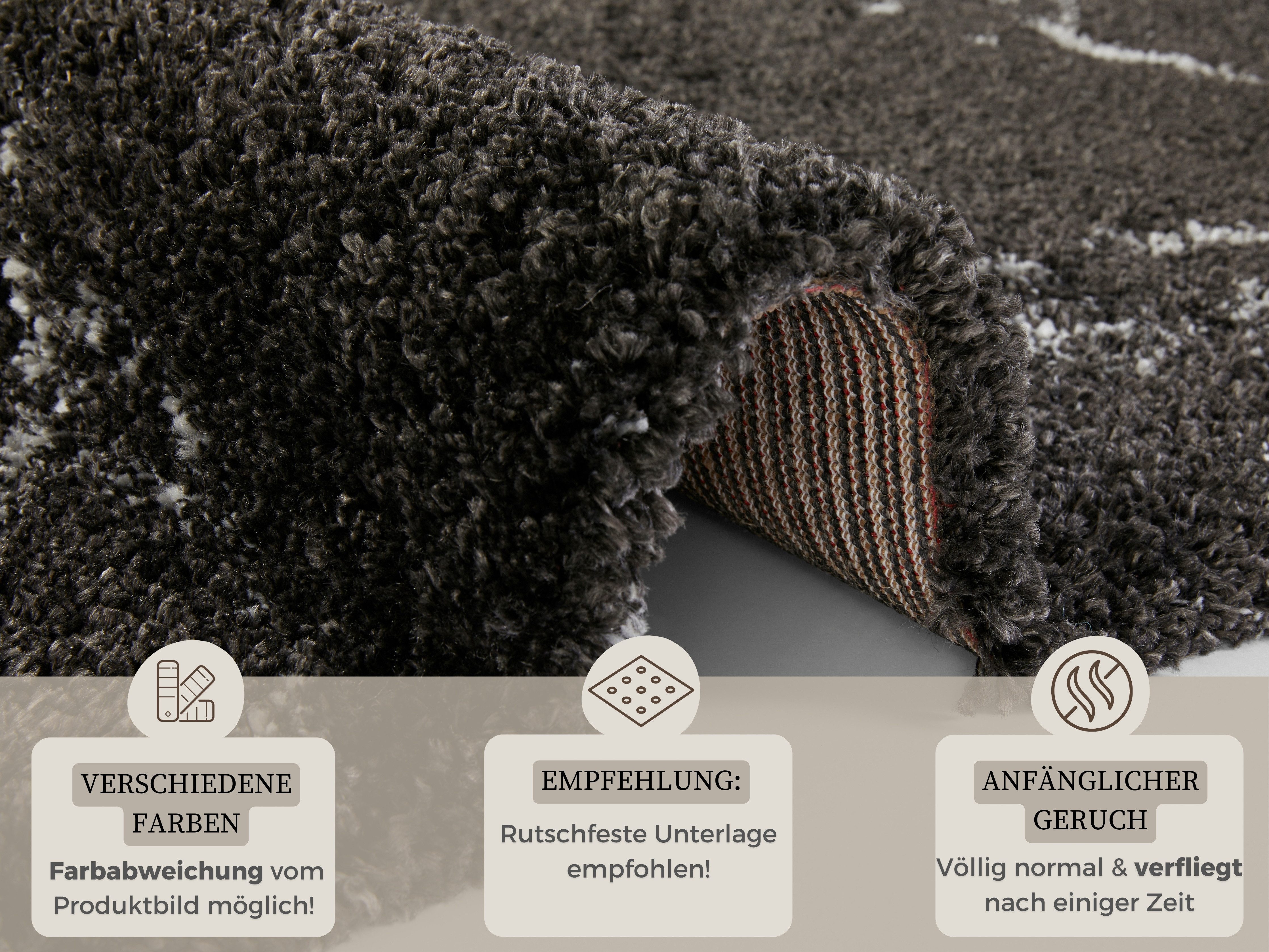 HANSE Home Hoogpolig vloerkleed MAYRIN Hoge pool, vloerkleed, shaggy, flokati, zacht, marmer-look, woonkamer
