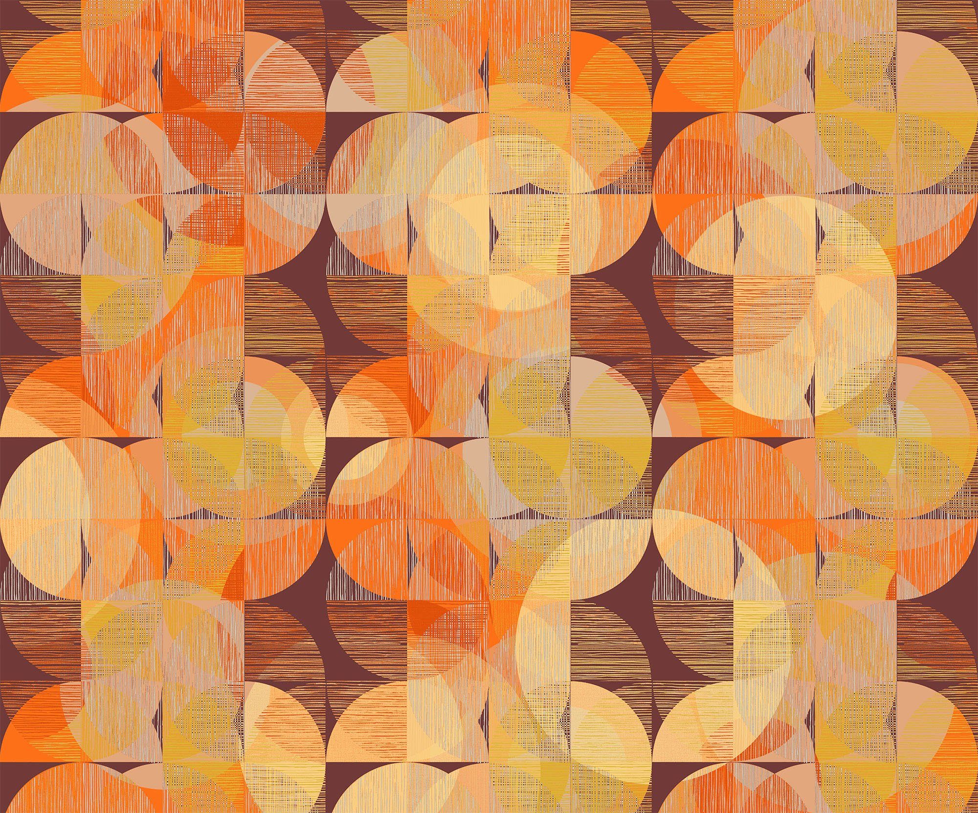 Komar Vliesbehang Digitale print vlies - Seventies Swing - Afmeting 300 x 250 cm (1 stuk)