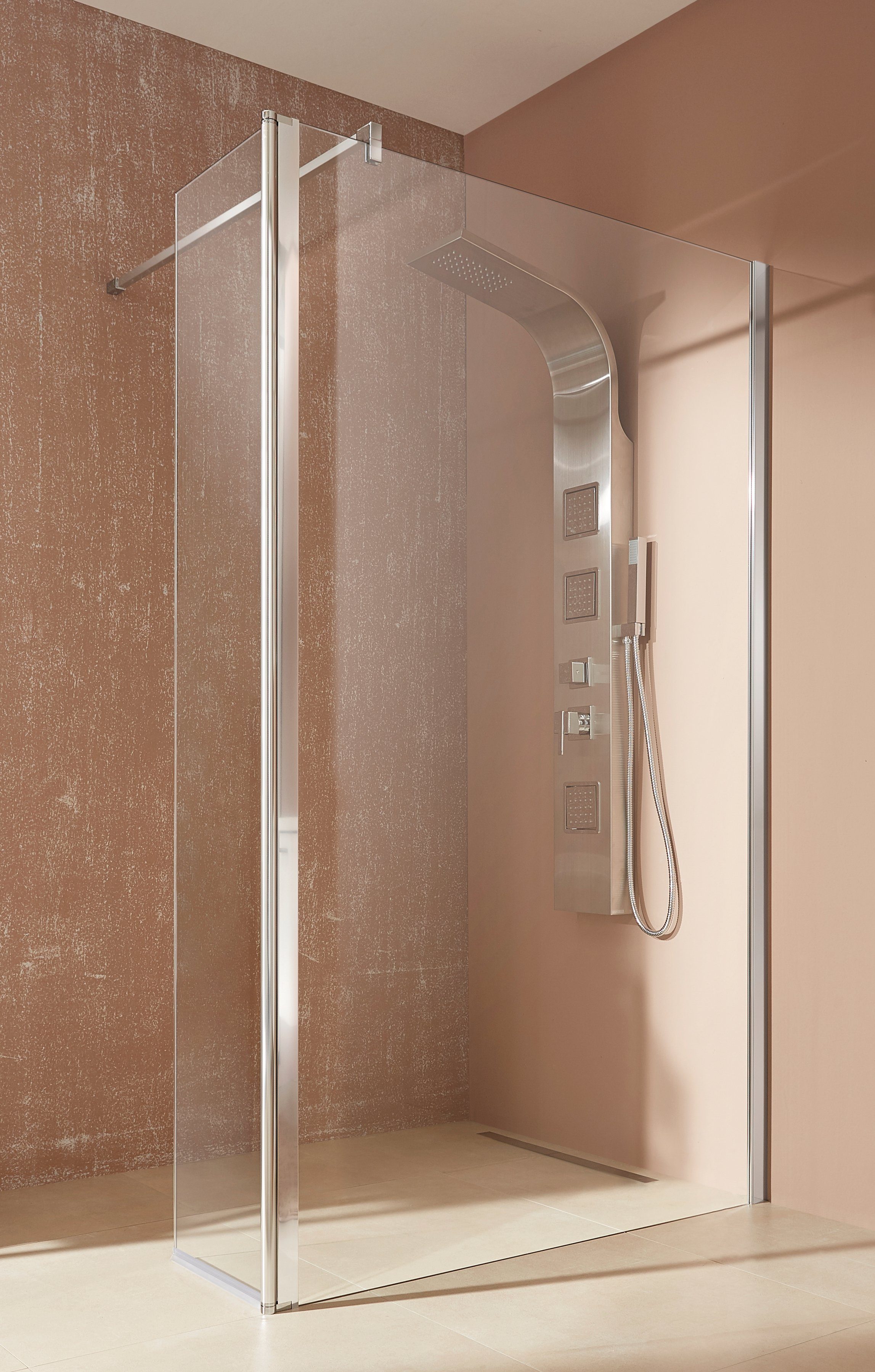 welltime Walk-in-douche Milaan in 3 verschillende breedten (90,100, 120 cm), 6 mm dik veiligheidsglas, 90 cm