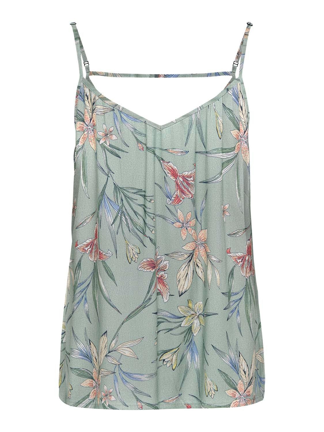 Only Top met spaghettibandjes ONLNOVA LIFE PARIS SINGLET AOP PTM