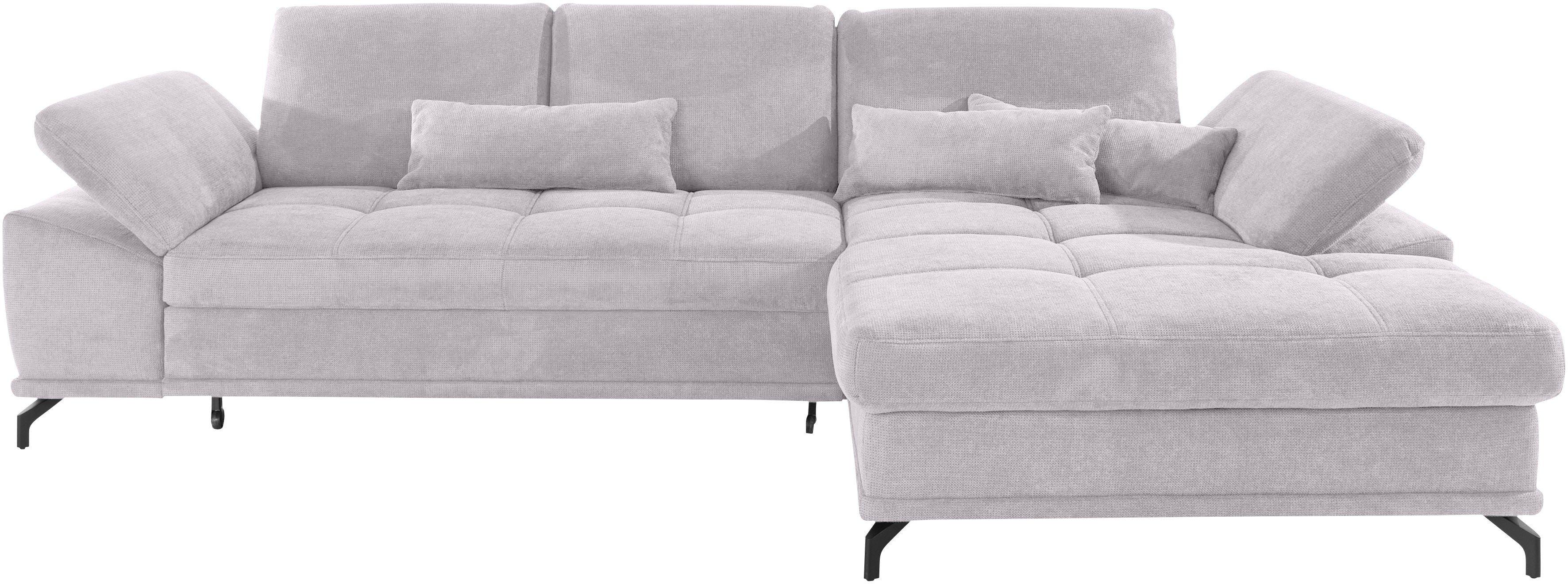 Places of Style Hoekbank Costello L-vorm, met zitdiepteverstelling, armleuningverstelling en