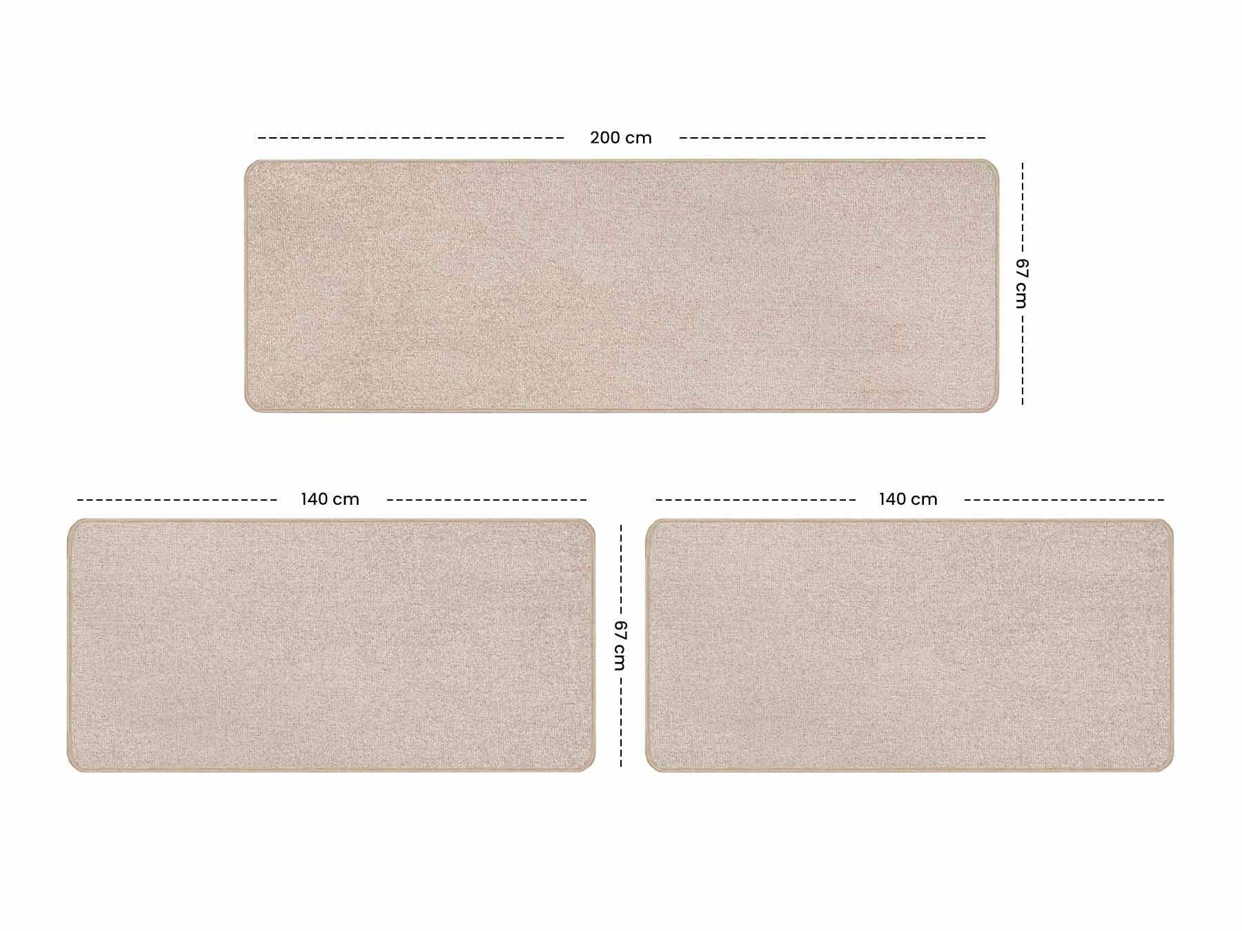 Primaflor-Ideen in Textil Set slaapkamerkleedjes Manilla Slaapkamerkleed, korte pool, unikleurig, loper-set voor de slaapkamer