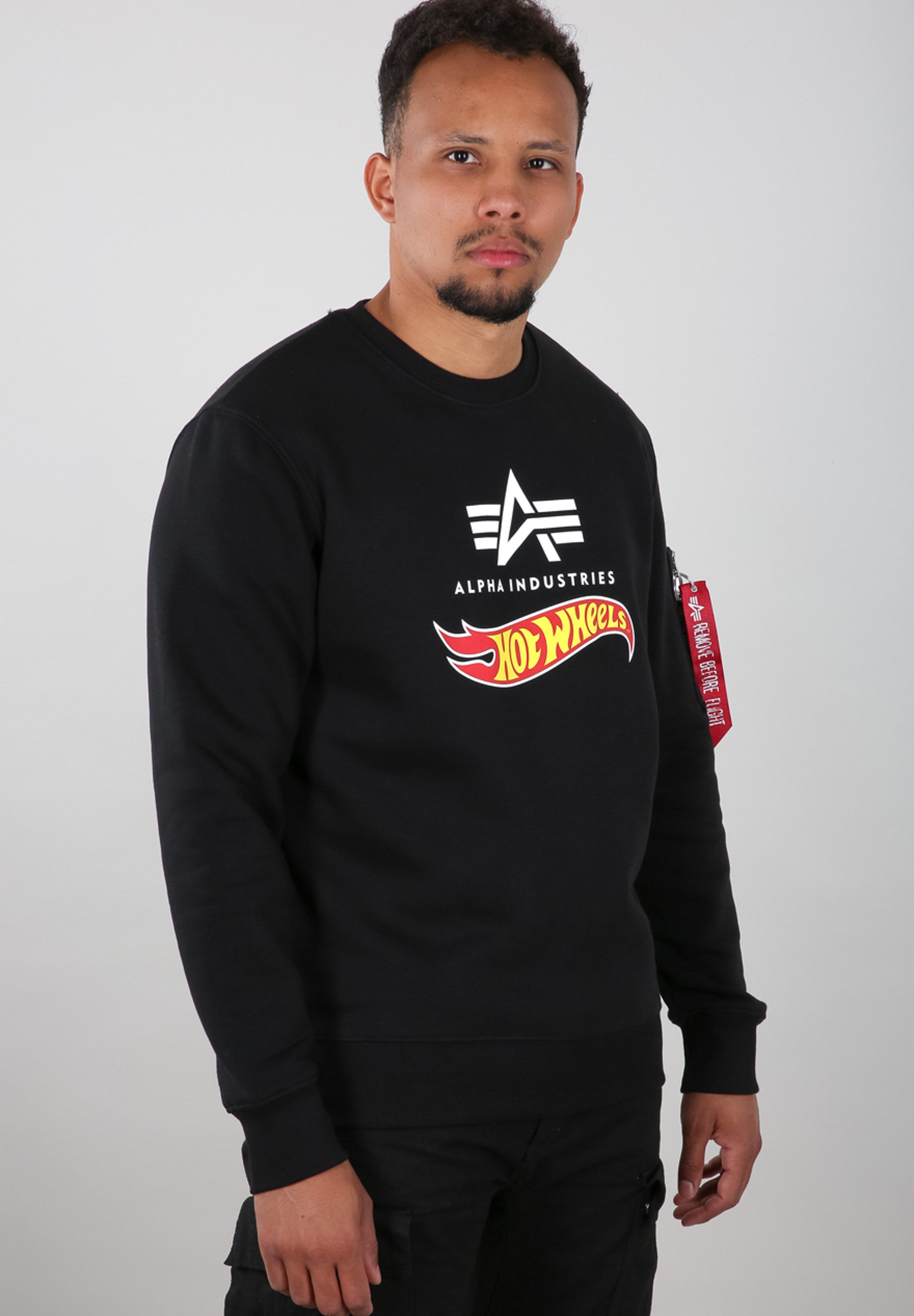 Alpha Industries Sweater Men Sweatshirts Hot Wheels Flag Sweater
