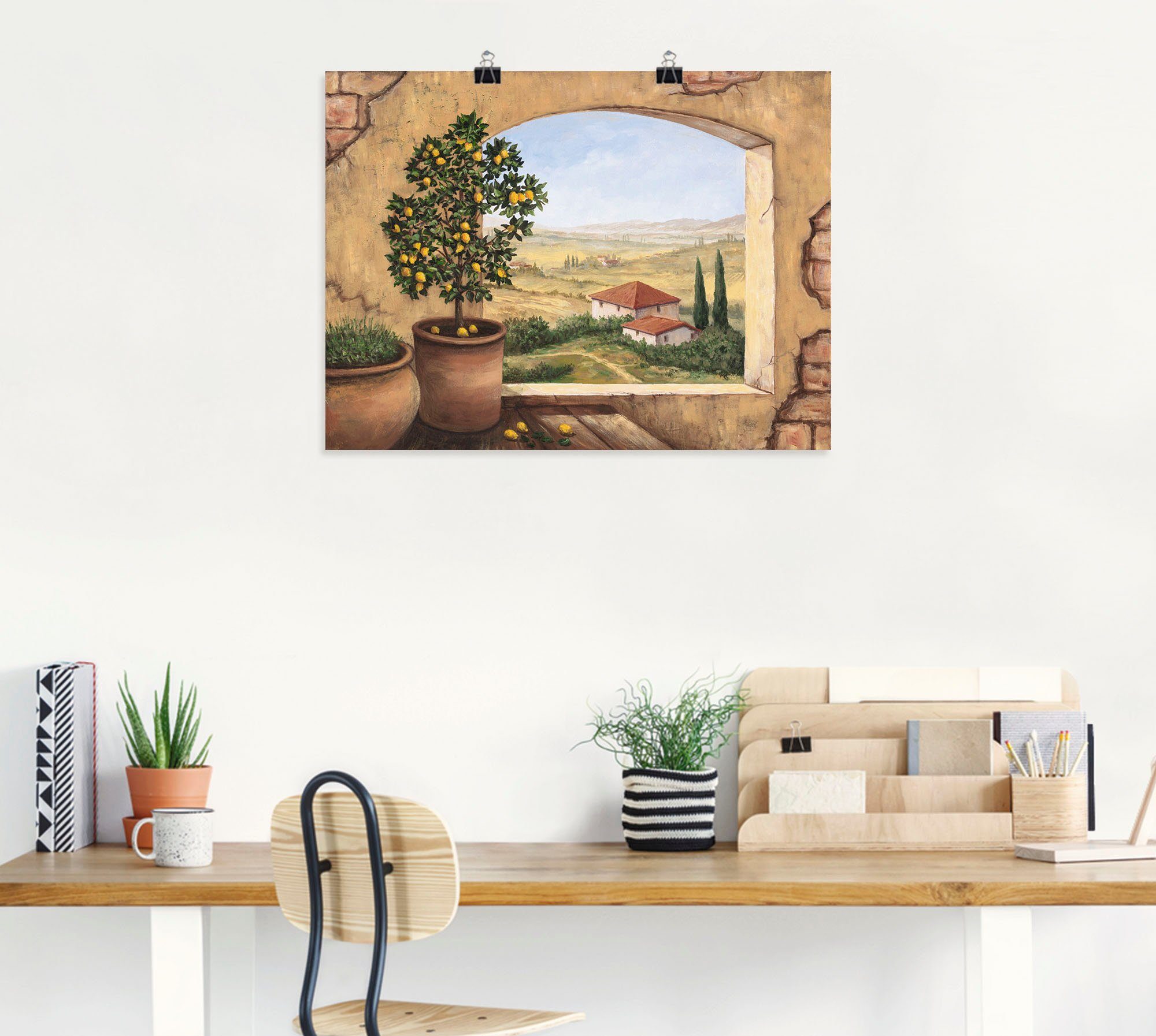 Artland Artprint Raam in Toscane als artprint van aluminium, artprint voor buiten, artprint op linnen, poster, muursticker