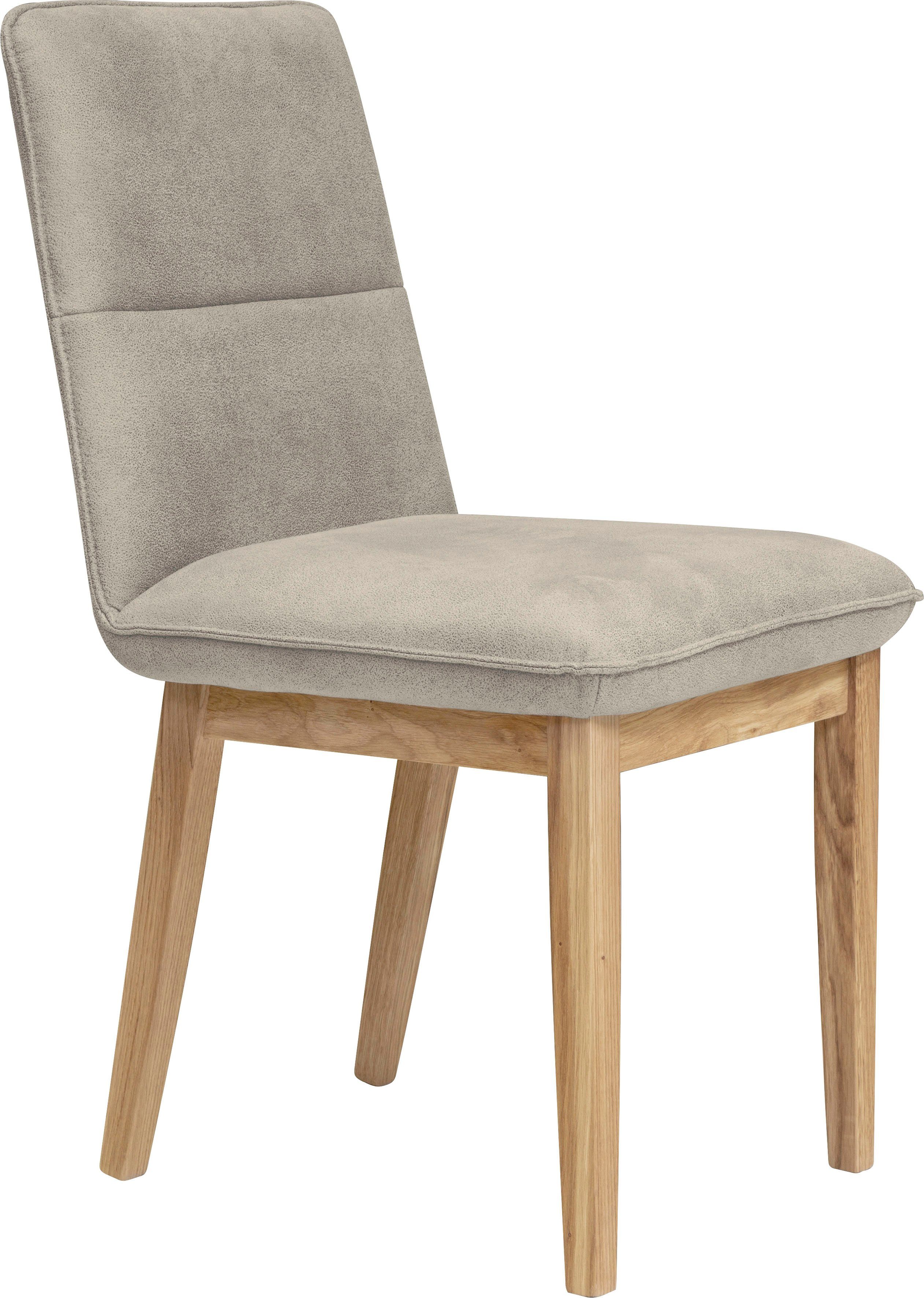 Home affaire Eetkamerstoel Beluna gestoffeerde stoel eetkamer bestseller Frame en poten van massief eiken, modern landhuis (set, 2 stuks)