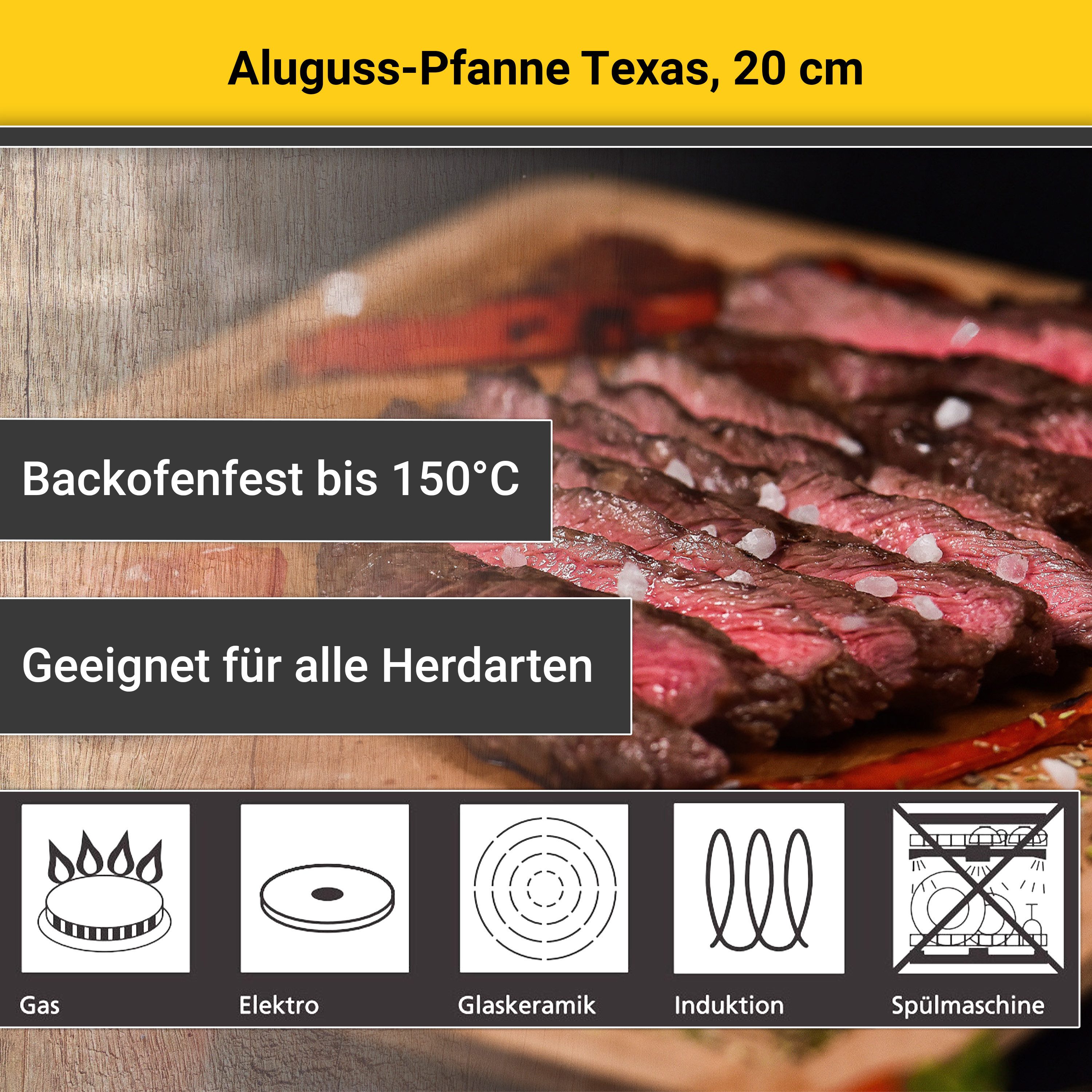 Krüger Koekenpan Gietaluminium koekenpan plat Texas (1-delig)