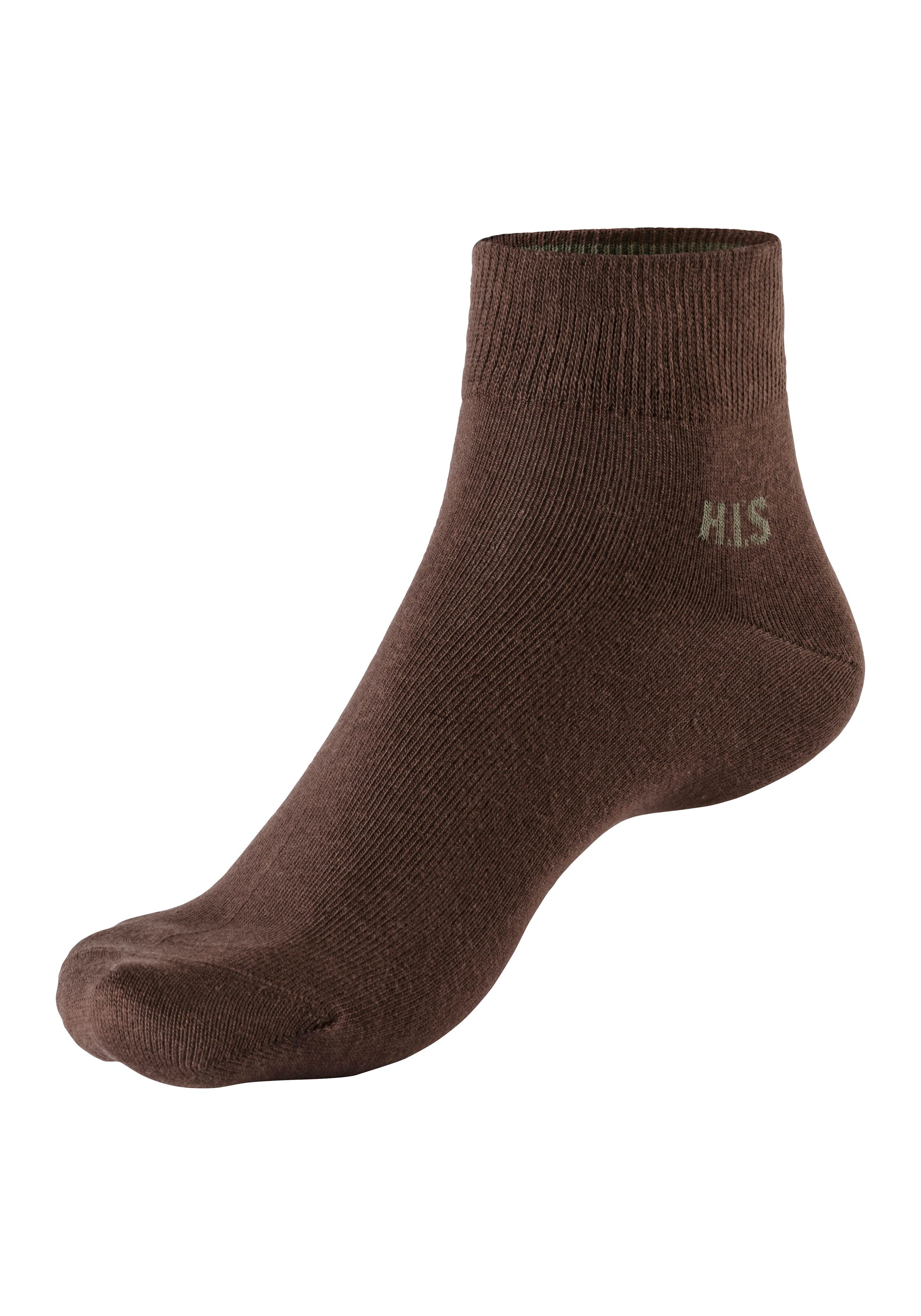 H.I.S Korte sokken met gekleurde binnenkant van de band (set, 10 paar)