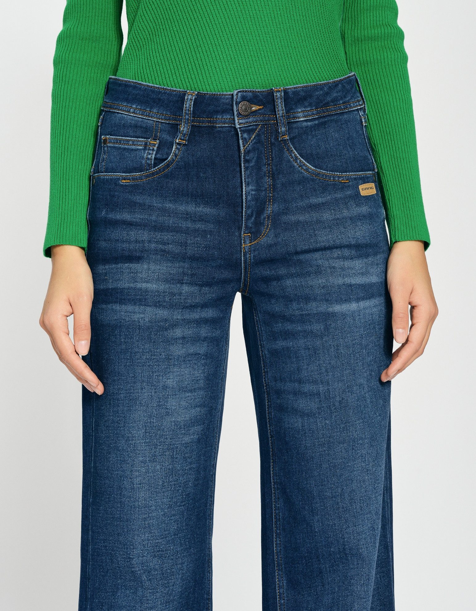 GANG 5-pocket jeans 94AMELIE WIDE van zacht sweat denim