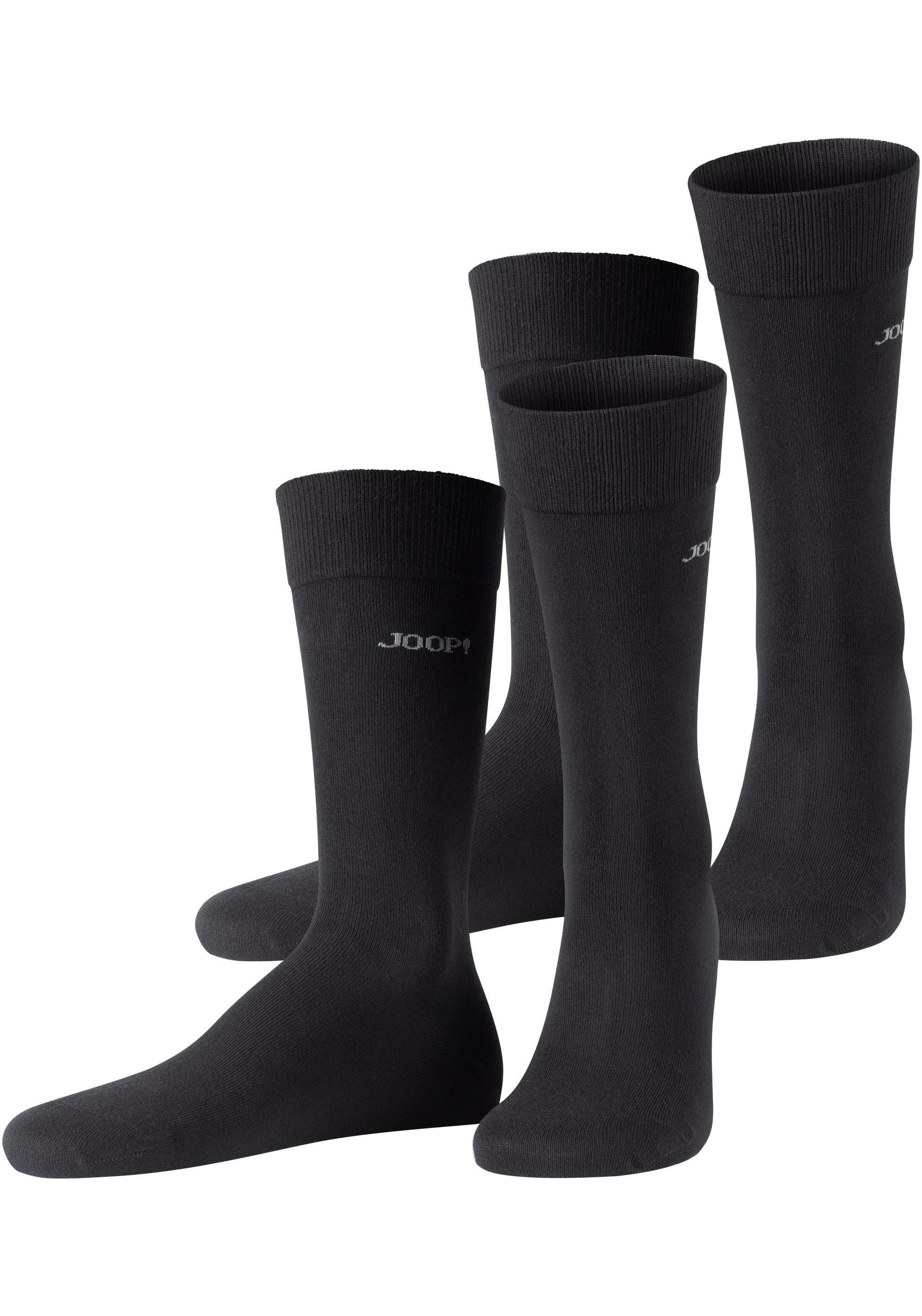 JOOP! Sokken Premium Essentials, versterkte hiel, duurzame teen (Set van 4)