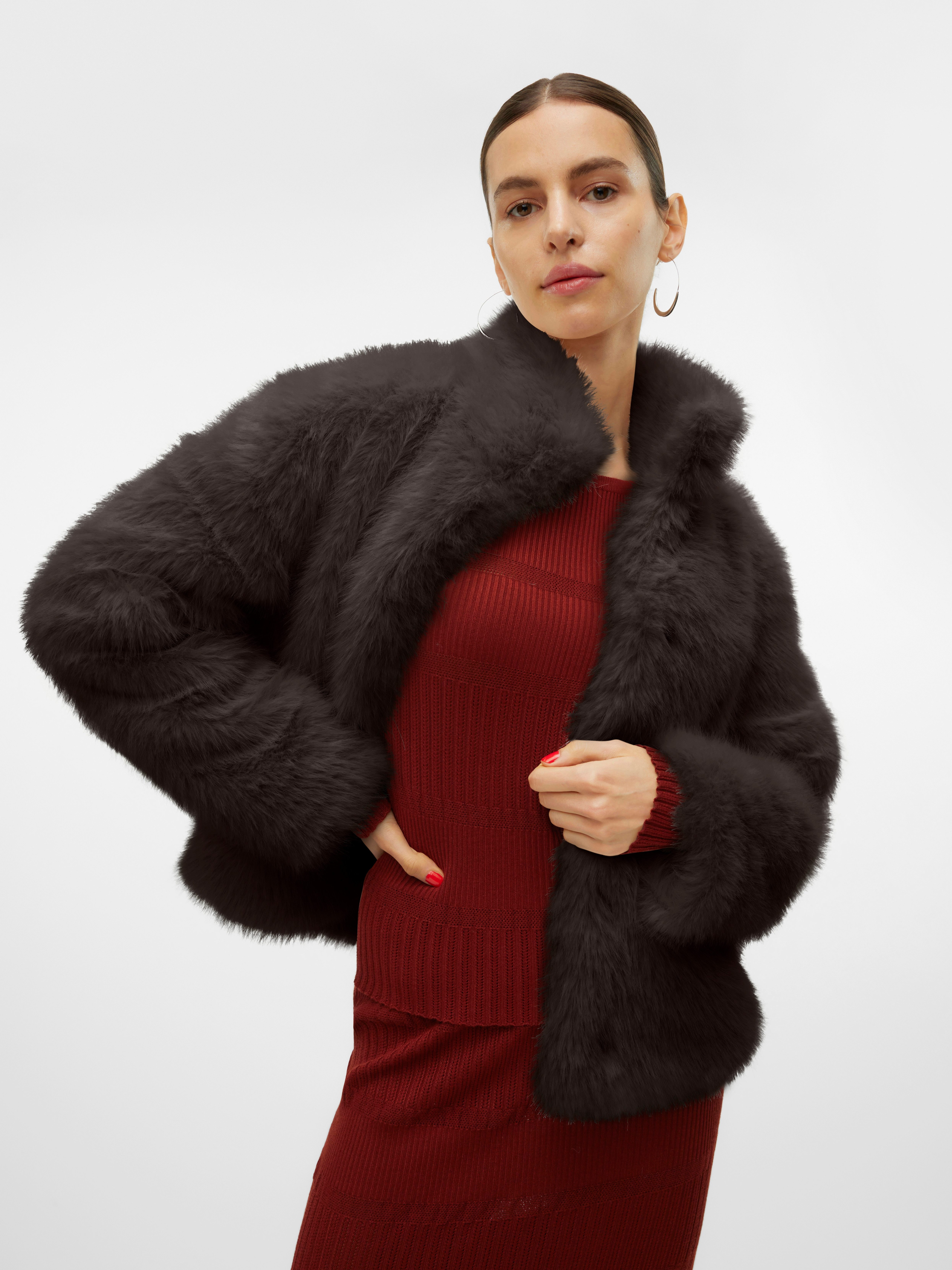 Vero Moda Jack van imitatiebont VMMONROE SHORT JACKET NOOS