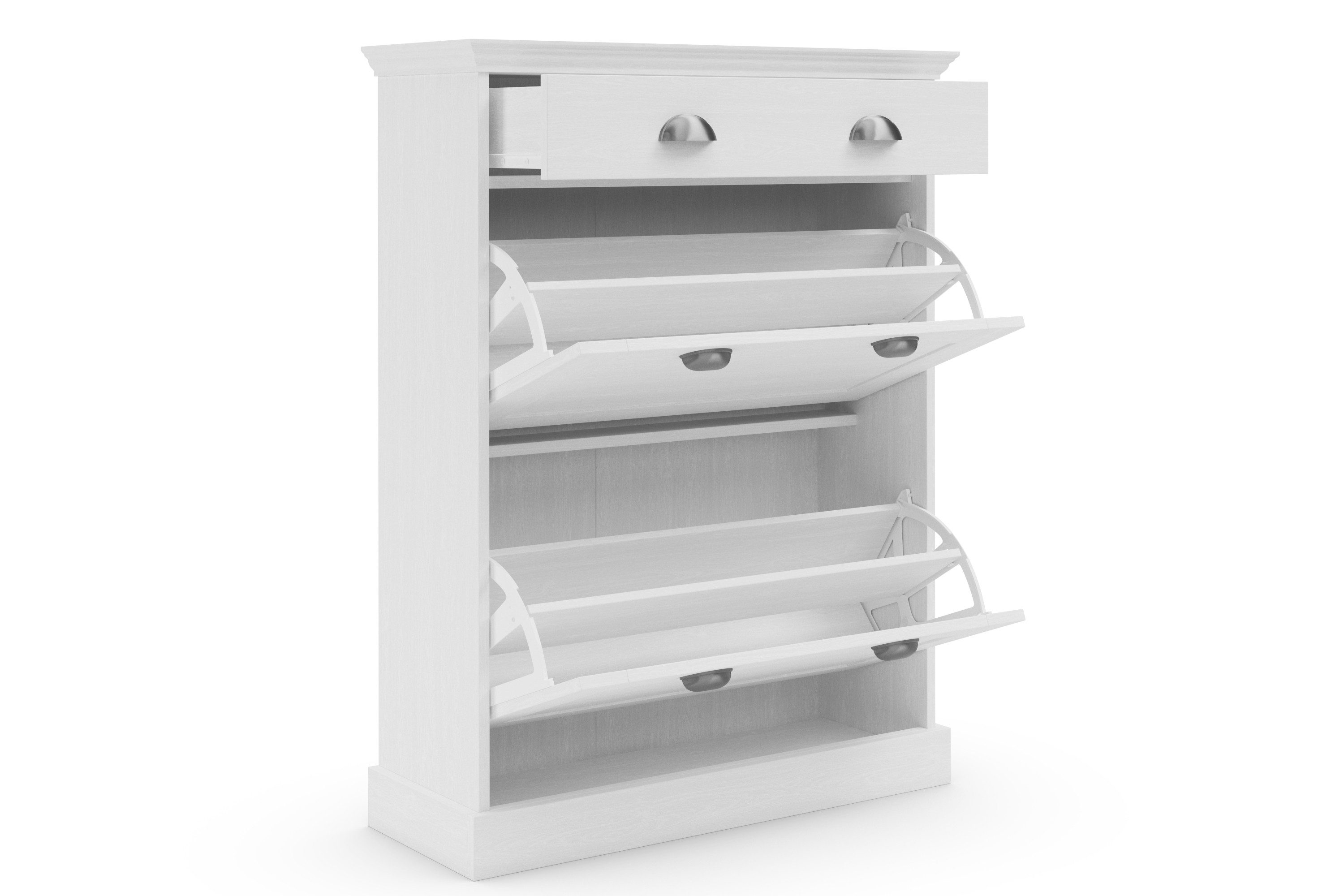 Home affaire Schoenenkast Motala met 2 kleppen en 1 lade, plaats voor 12-14 paar schoenen, hoogte 105 cm