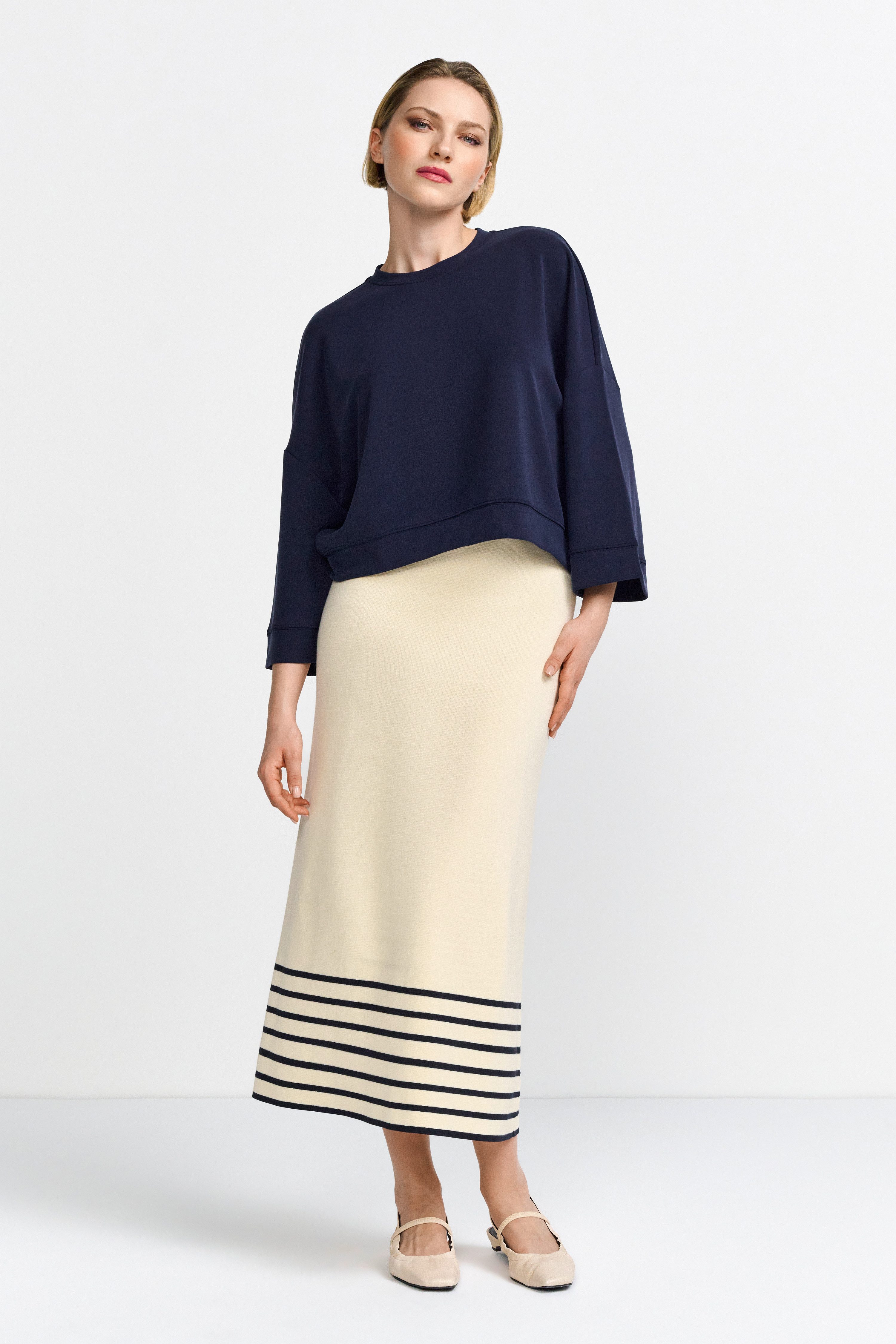 Rich & Royal Sweatshirt Tencel peached Shirt modieus kortarm sweatshirt