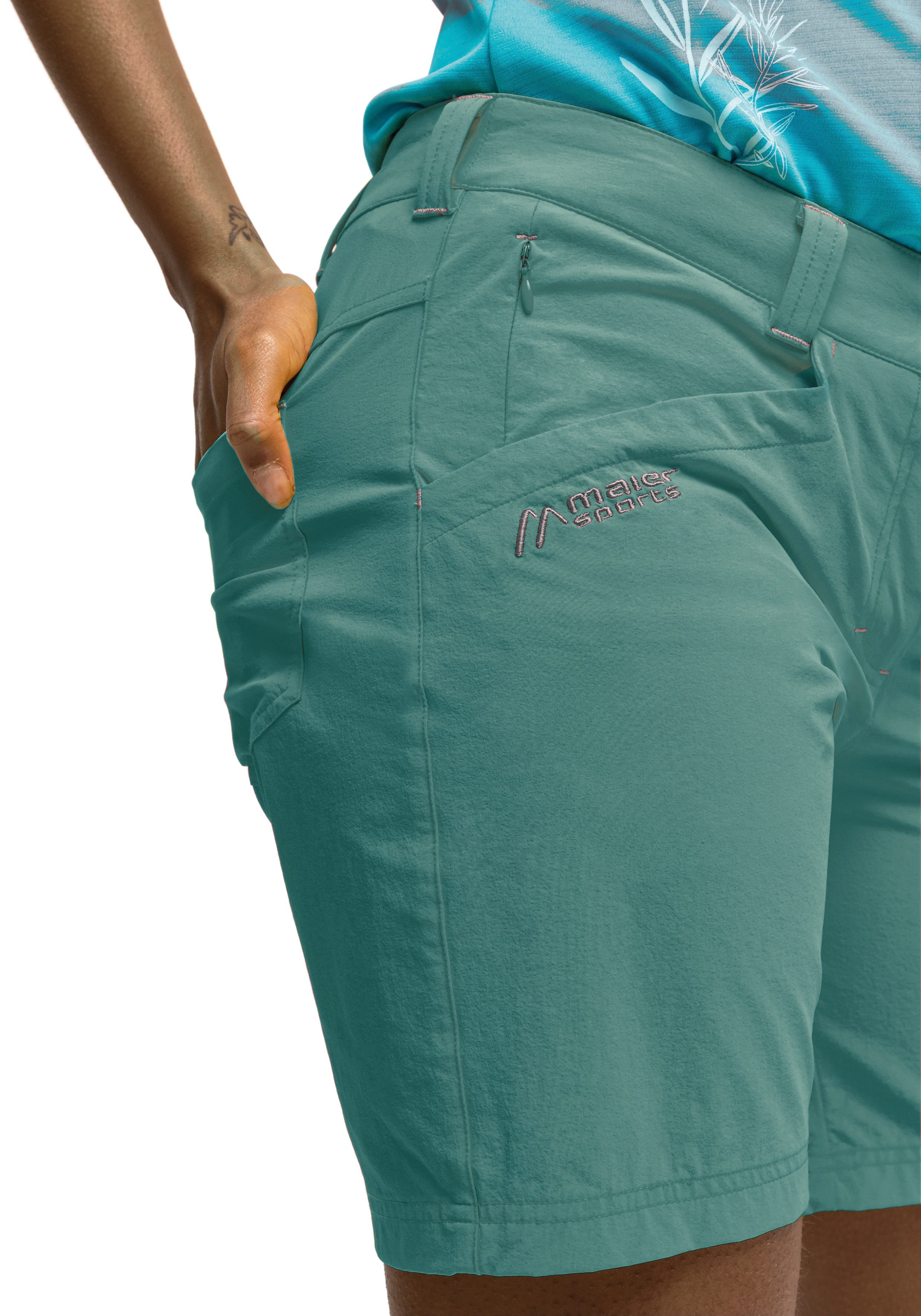 Maier Sports Functionele short Lulaka Shorts Dames shorts, korte wandelbroek, outdoorbroek met 4 zakken, regular fit