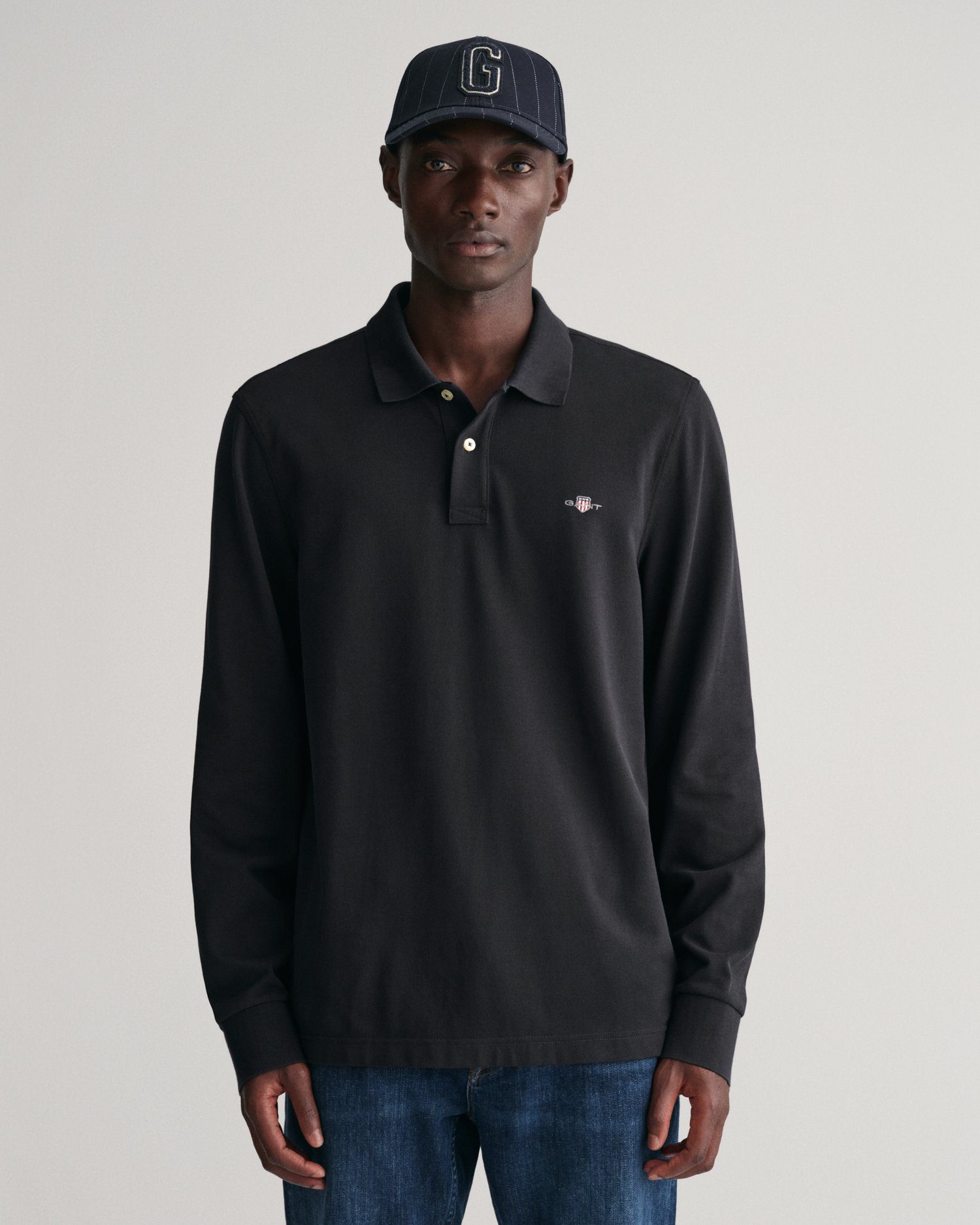 Gant Poloshirt REG SHIELD LS PIQUE RUGGER met logoborduursel op de borst