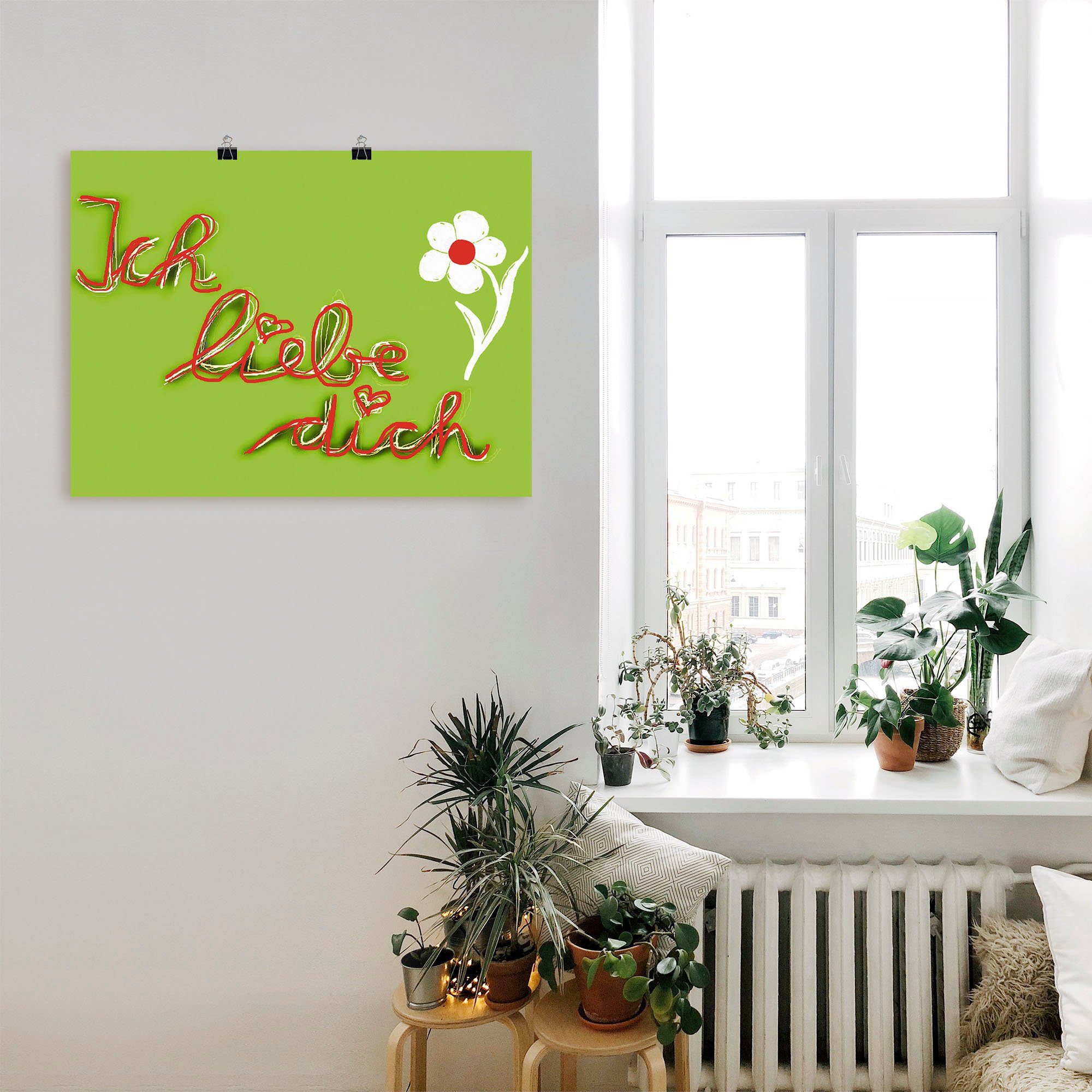 Artland Artprint Ik hou van je als artprint op linnen, muursticker of poster in verschillende maten