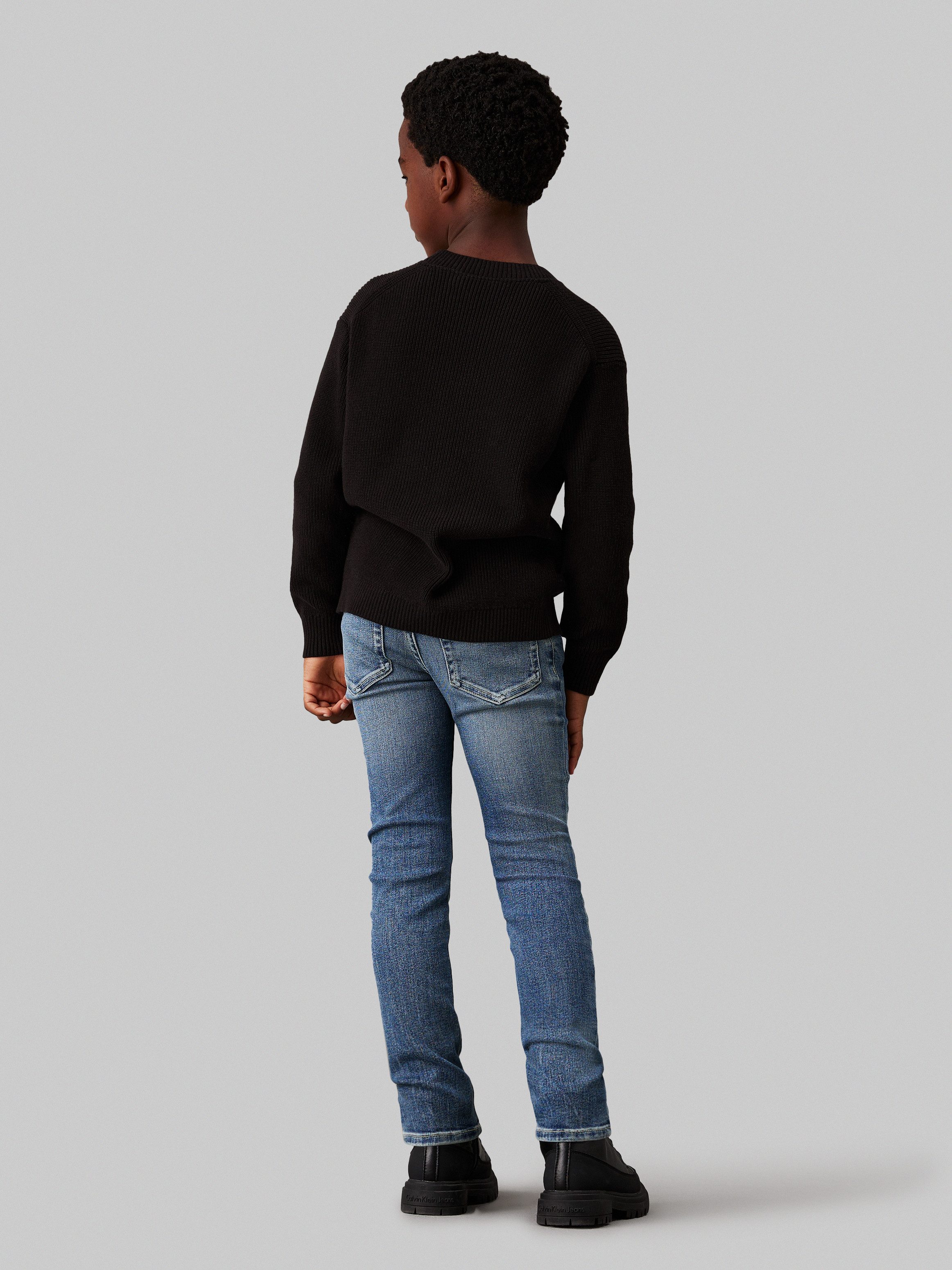 Calvin Klein Slim fit jeans SLIM NEW MID BLUE PWS voor kinderen tot 16 jaar, in coole wassing