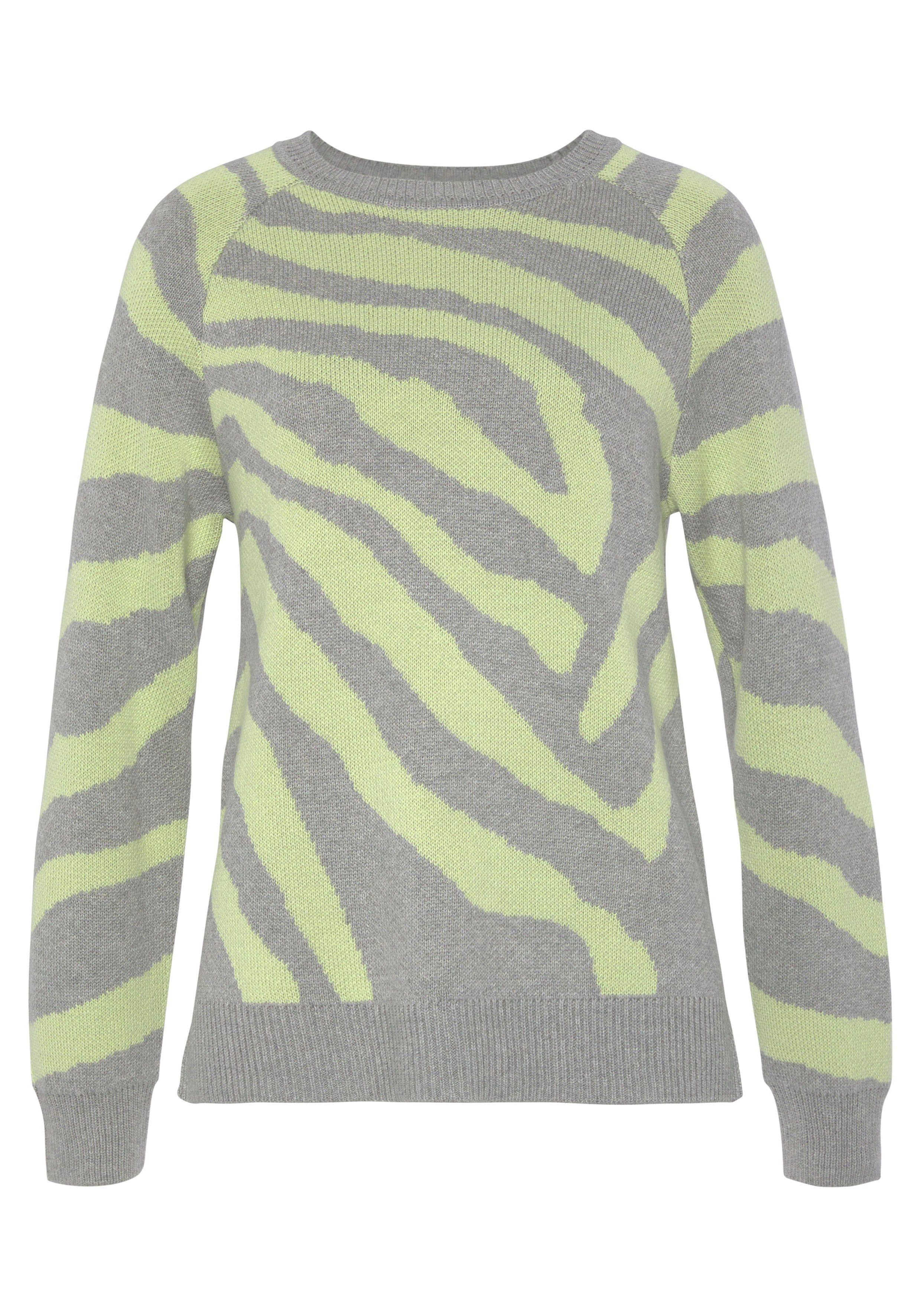 Lascana Gebreide trui met zebrapatroon lichte damespullover met dierenprint