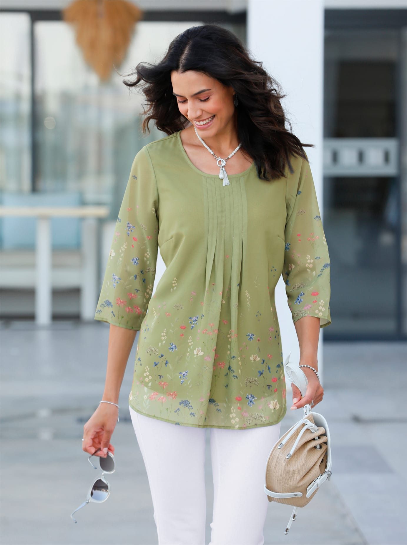 Classic Inspirationen Blouse zonder sluiting dames tunieken maat 38 groen