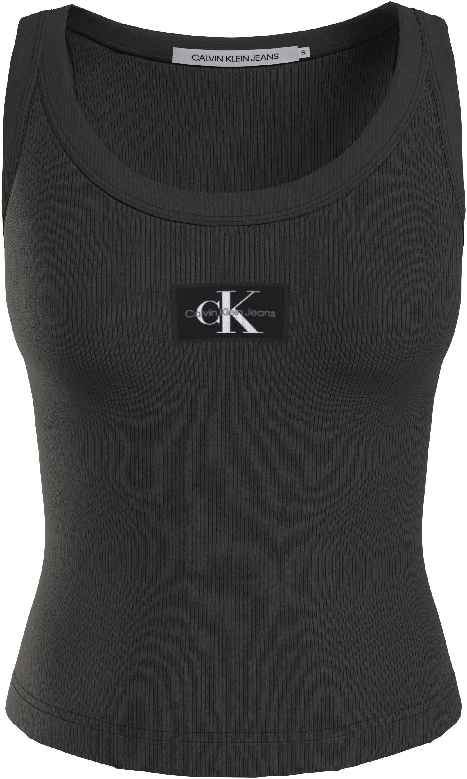Calvin Klein Jeans Rib Tank Top Regeneratieve Katoenmix Black Dames