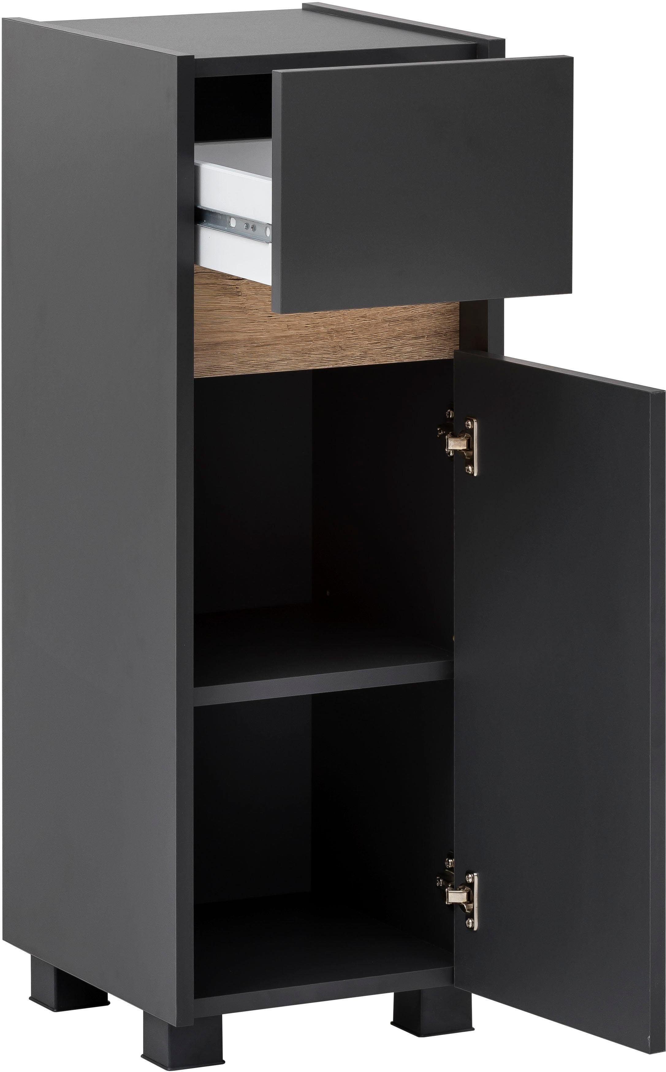 Schildmeyer Onderkast Cosmo in verschillende kleuren Breedte 30 cm, badkamerkast, lijst in moderne wildeiken-look