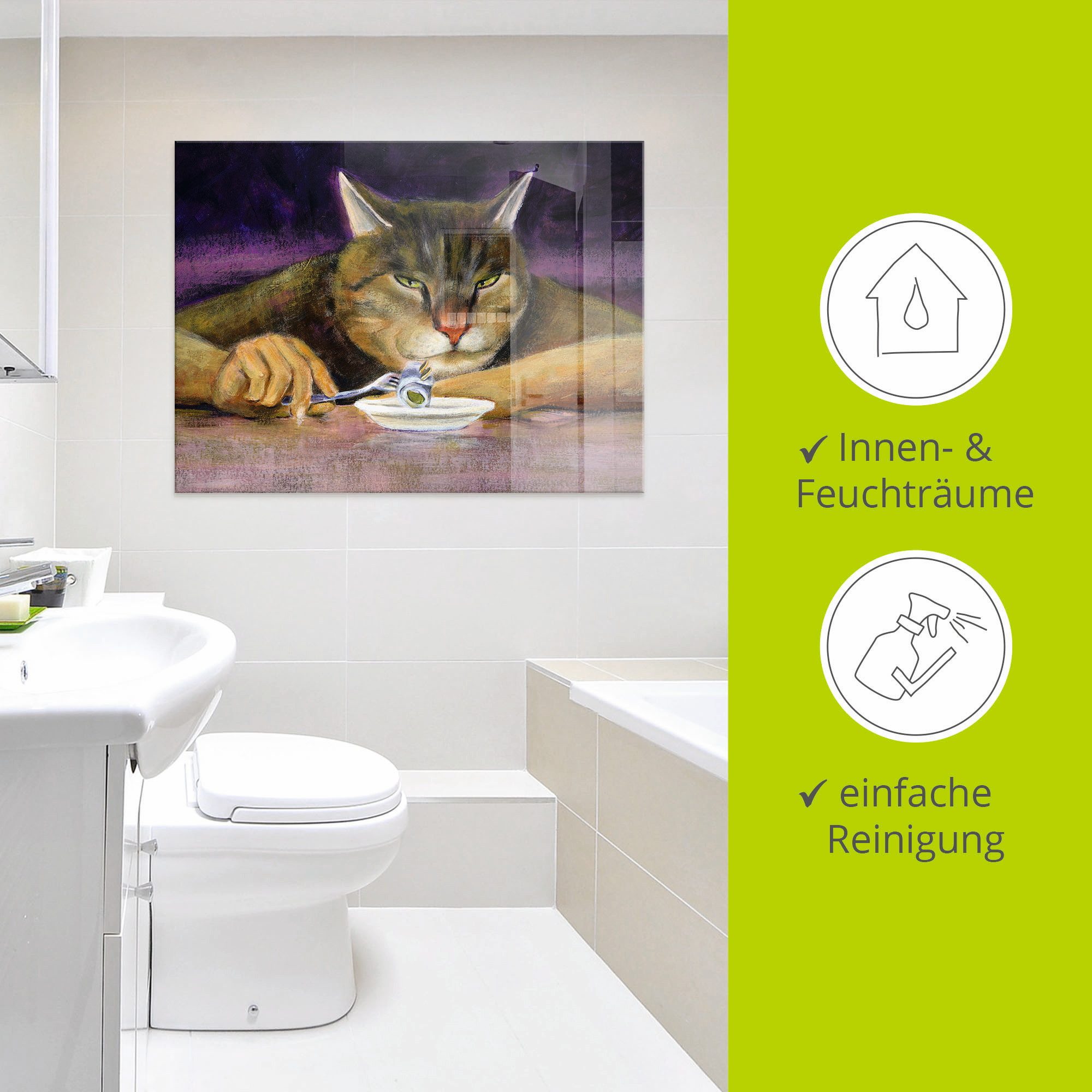 Artland Print op glas Kattengejammer in verschillende maten