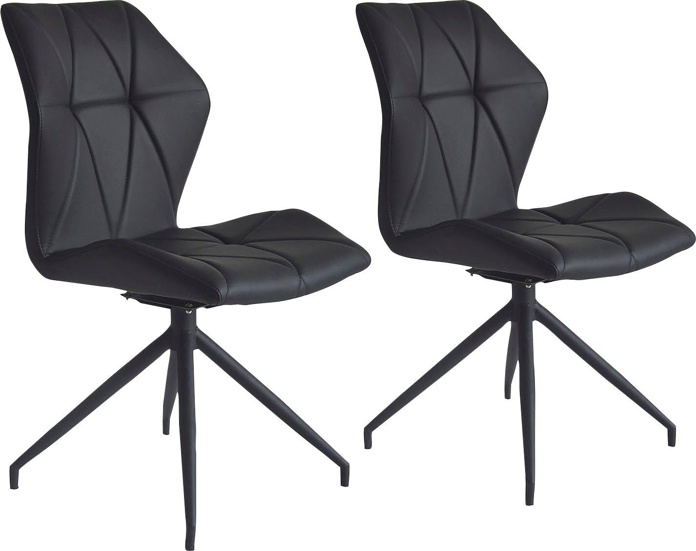 byLIVING Eetkamerstoel Imke set van 2, gezellige eetkamerstoel met stiksels, 360° draaibaar (set, 2 stuks)