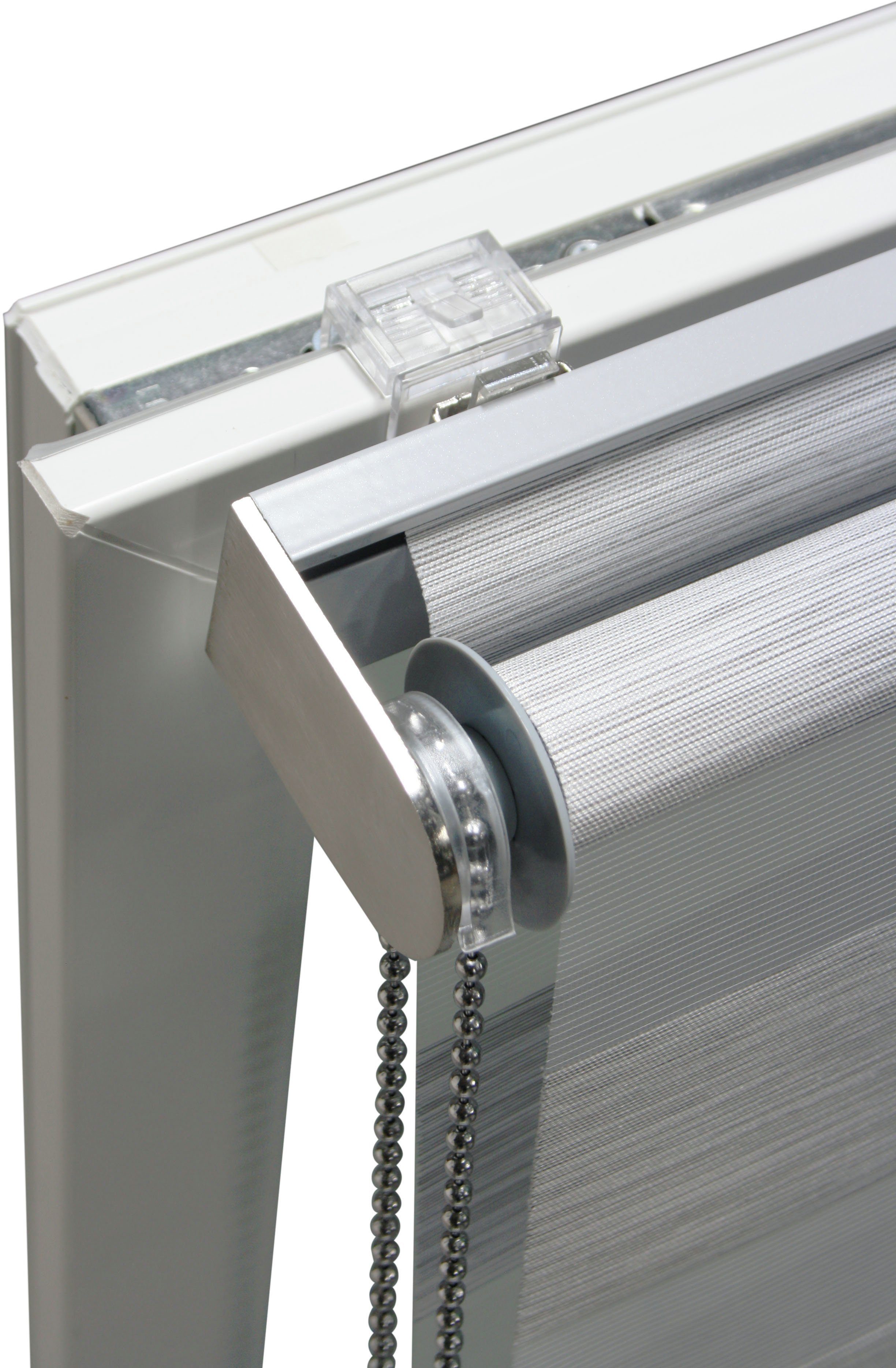 GARDINIA Duo-rolgordijn De luxe hoogwaardig totaalconcept met zilveren metalen componenten (1 stuk)