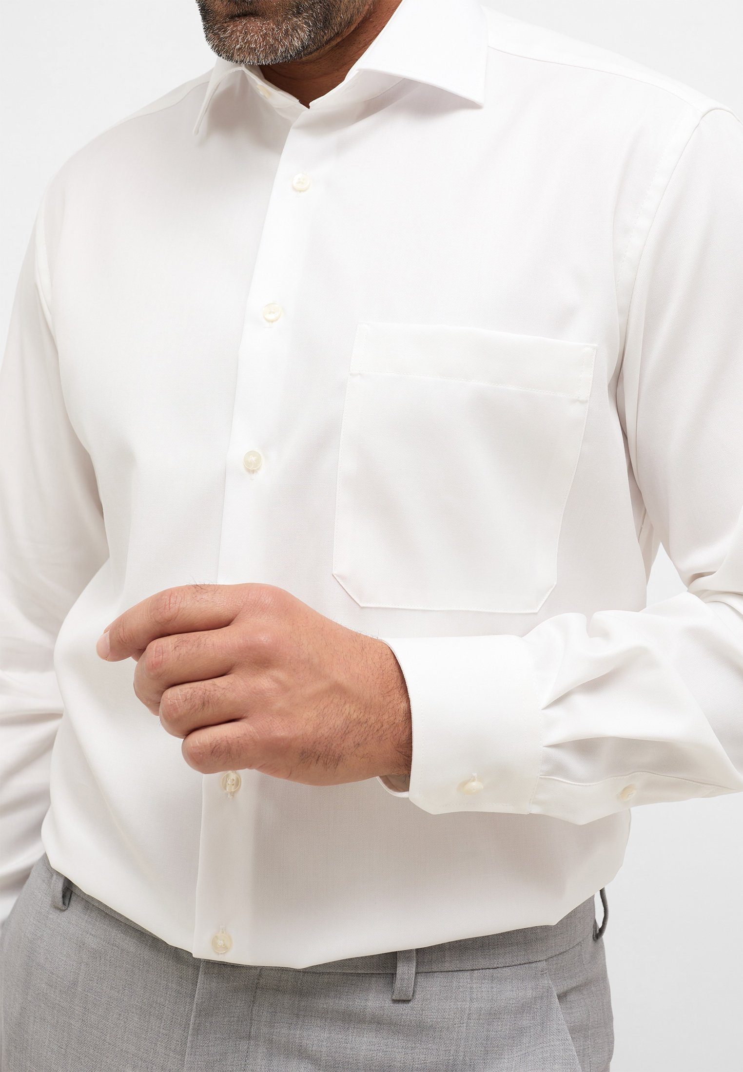 Eterna Overhemd met lange mouwen Comfort fit NON IRON (strijkvrij)