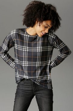 aniston casual sweatshirt in ruit-, golven- of zigzagdessin - welke is jouw favoriet? zwart