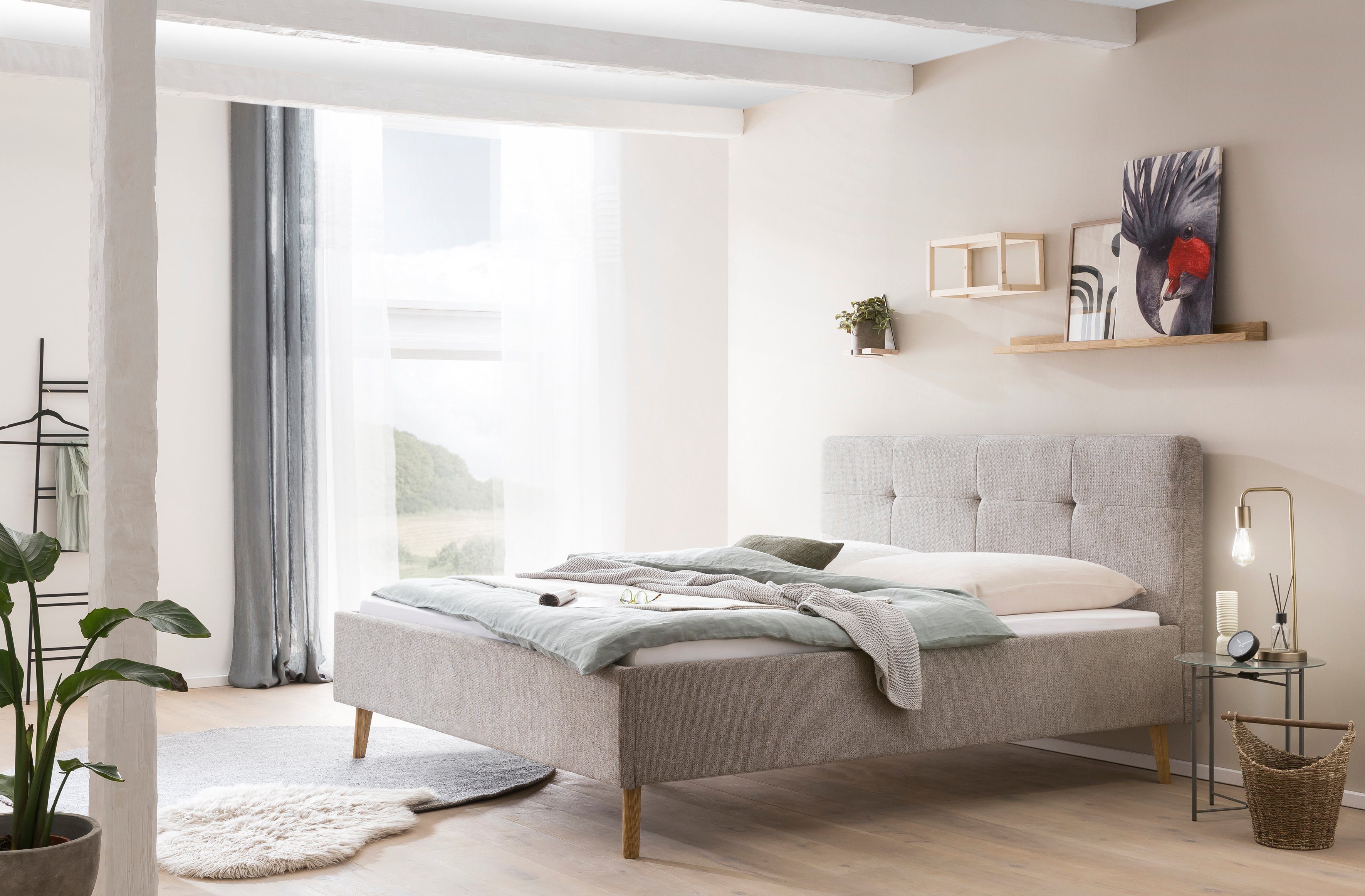 meise.möbel Gestoffeerd bed Smart Hoofdbord met knoopdetails, verkrijgbaar in twee maten