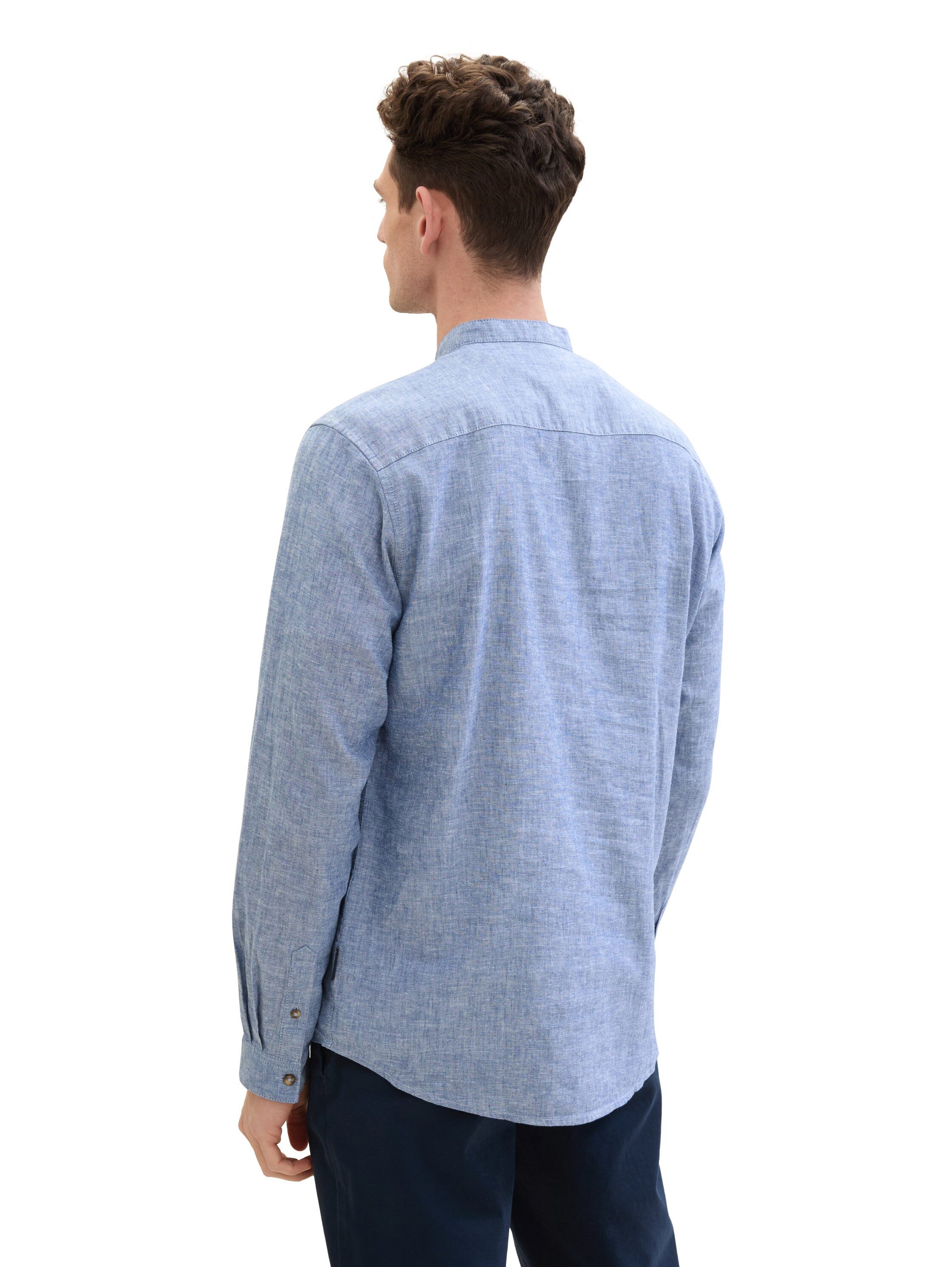 Tom Tailor Overhemd met lange mouwen met blauw detail aan de kraag