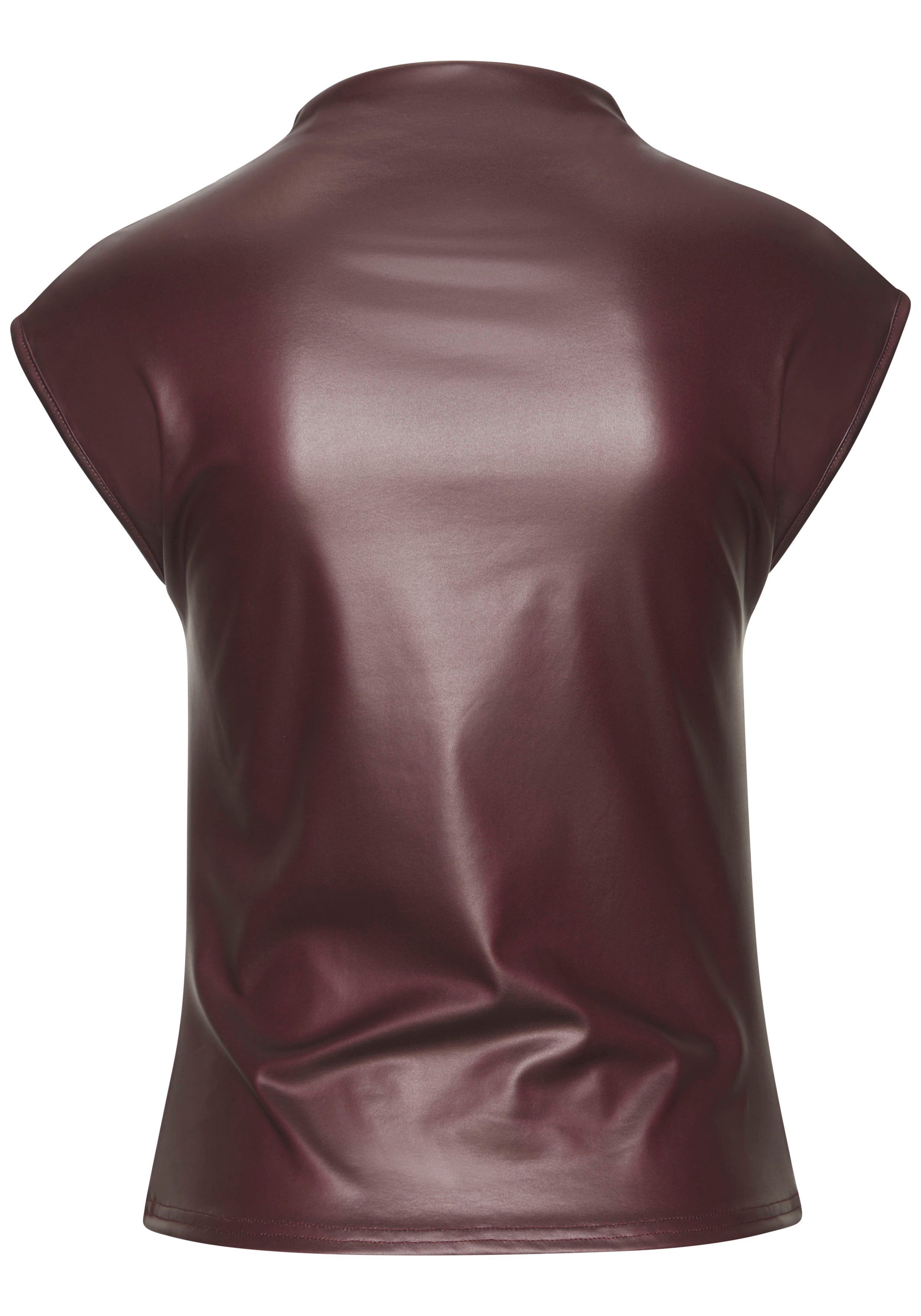 Lascana Shirt met ronde hals van imitatieleer, party top