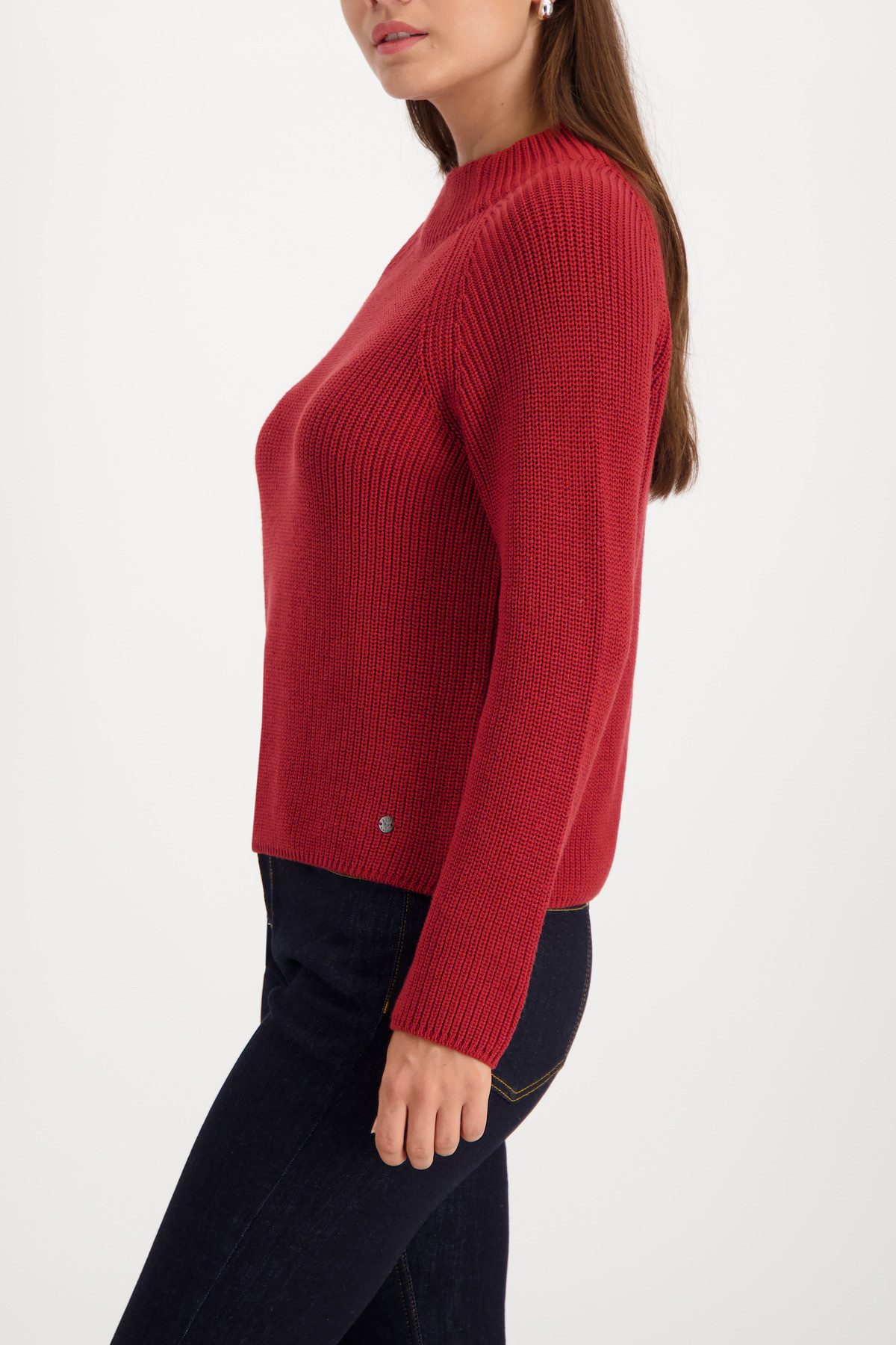 Monari Gebreide trui Regular fit met ronde hals