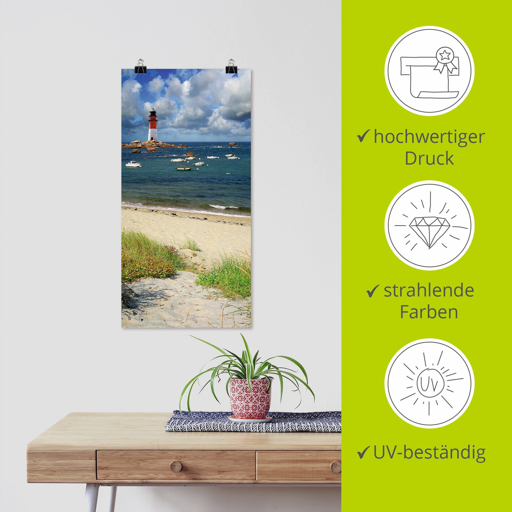Artland Artprint Blik door de duinen als artprint op linnen, poster in verschillende formaten maten
