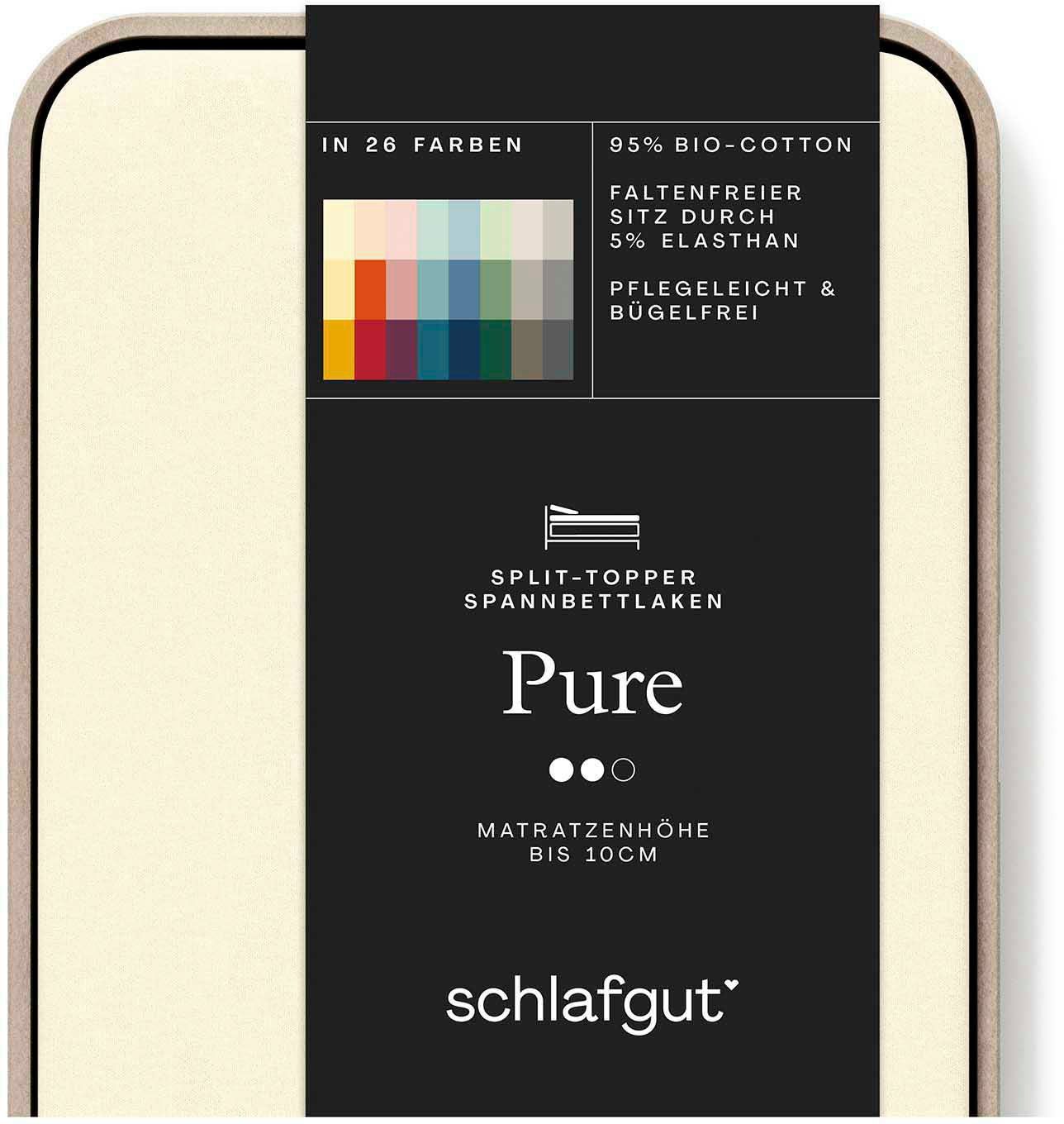 Schlafgut Hoeslaken Pure Split-Topper MADE IN GREEN by OEKO-TEX (1 stuk) hoeslakens geel