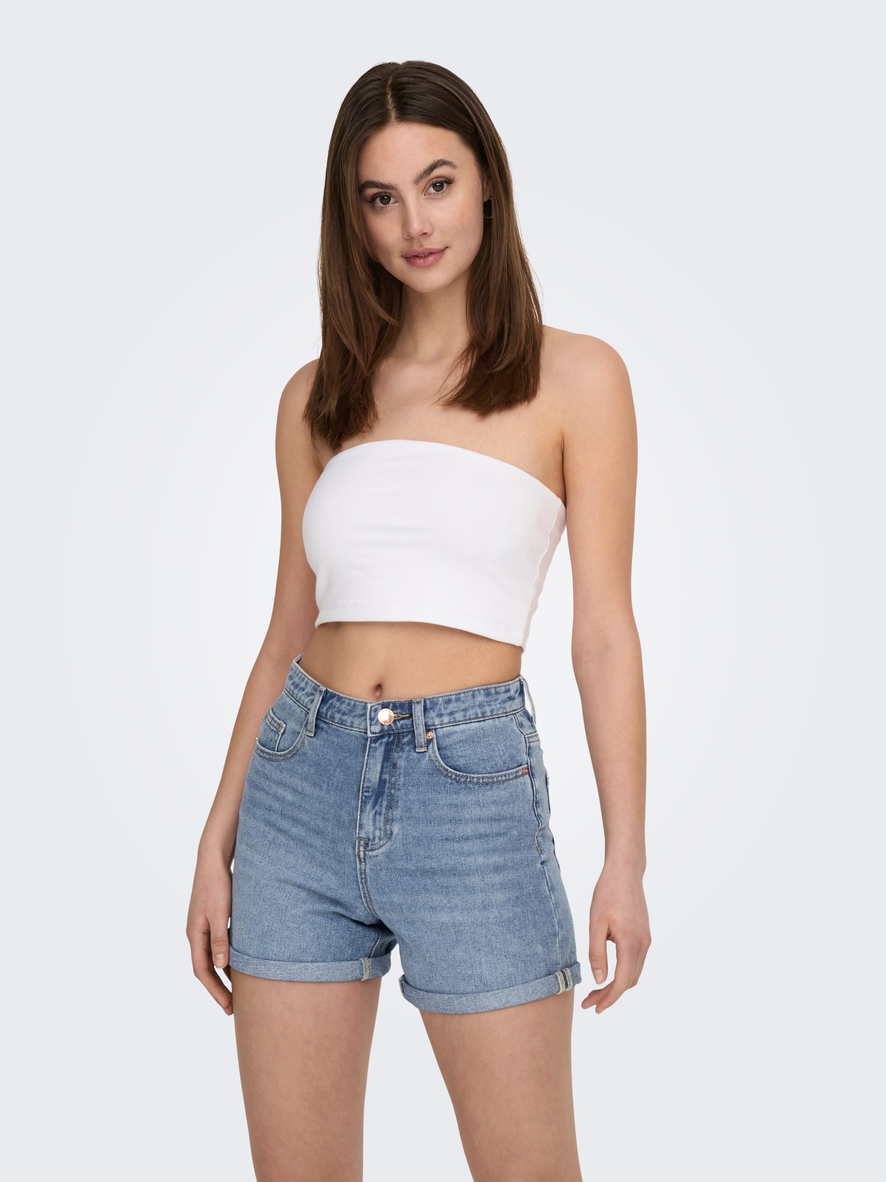 Only Crop-top ONLLIVE LOVE TUBE 2PACK CROP TOP JRS (set, 2-delig)