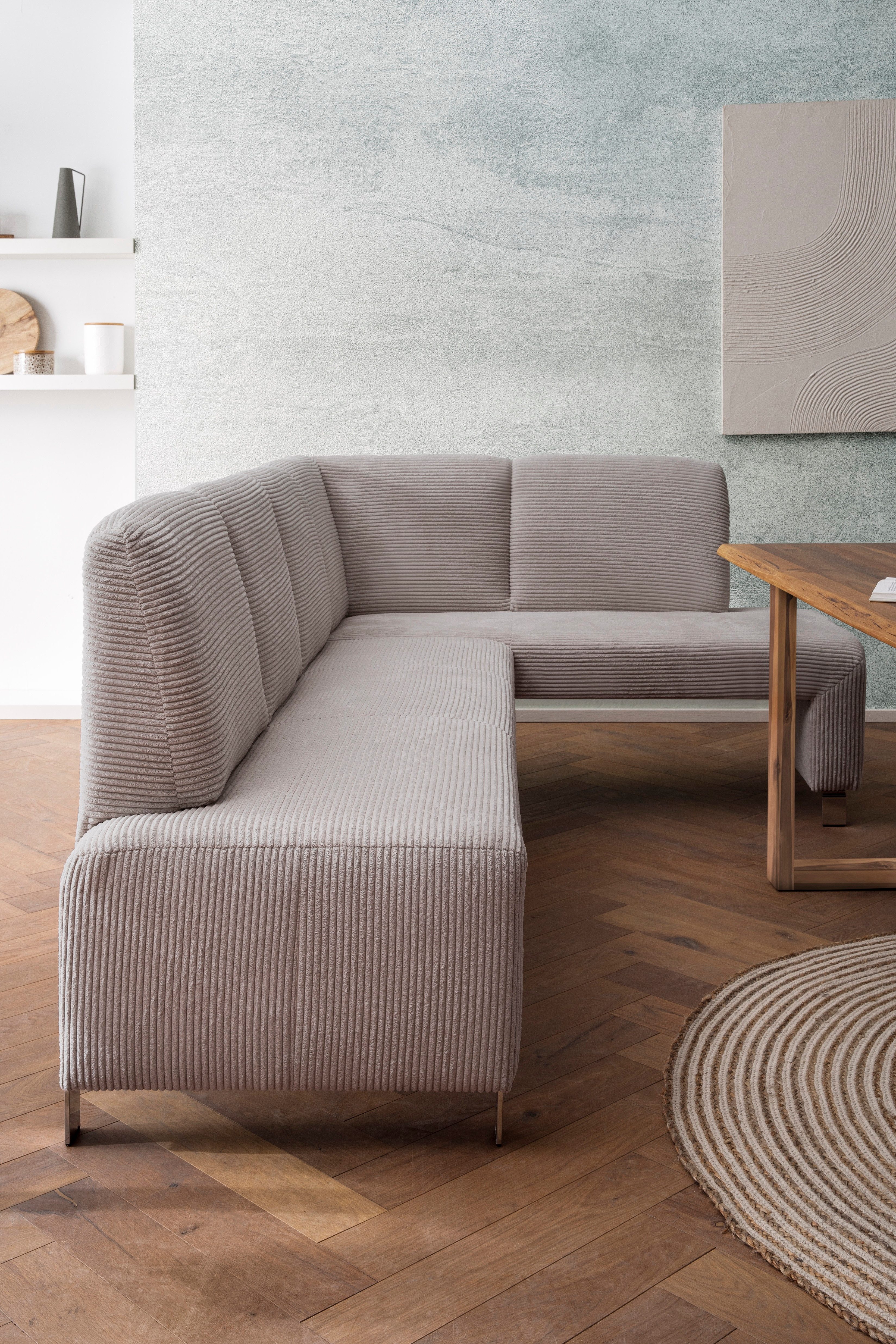 exxpo - sofa fashion Hoekbank Intenso, veel bekledingsstoffen Cord, leer, structuur 244/157 cm (B/D)