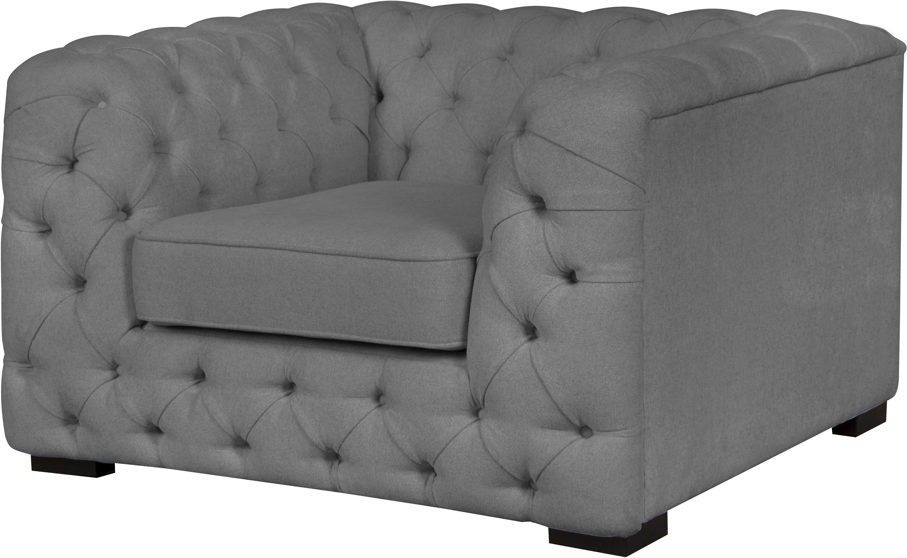 Guido Maria Kretschmer Home&Living Chesterfield-fauteuil Kalina stoel klassieke chesterfield knoopdetails, zeer hoogwaardige afwerking