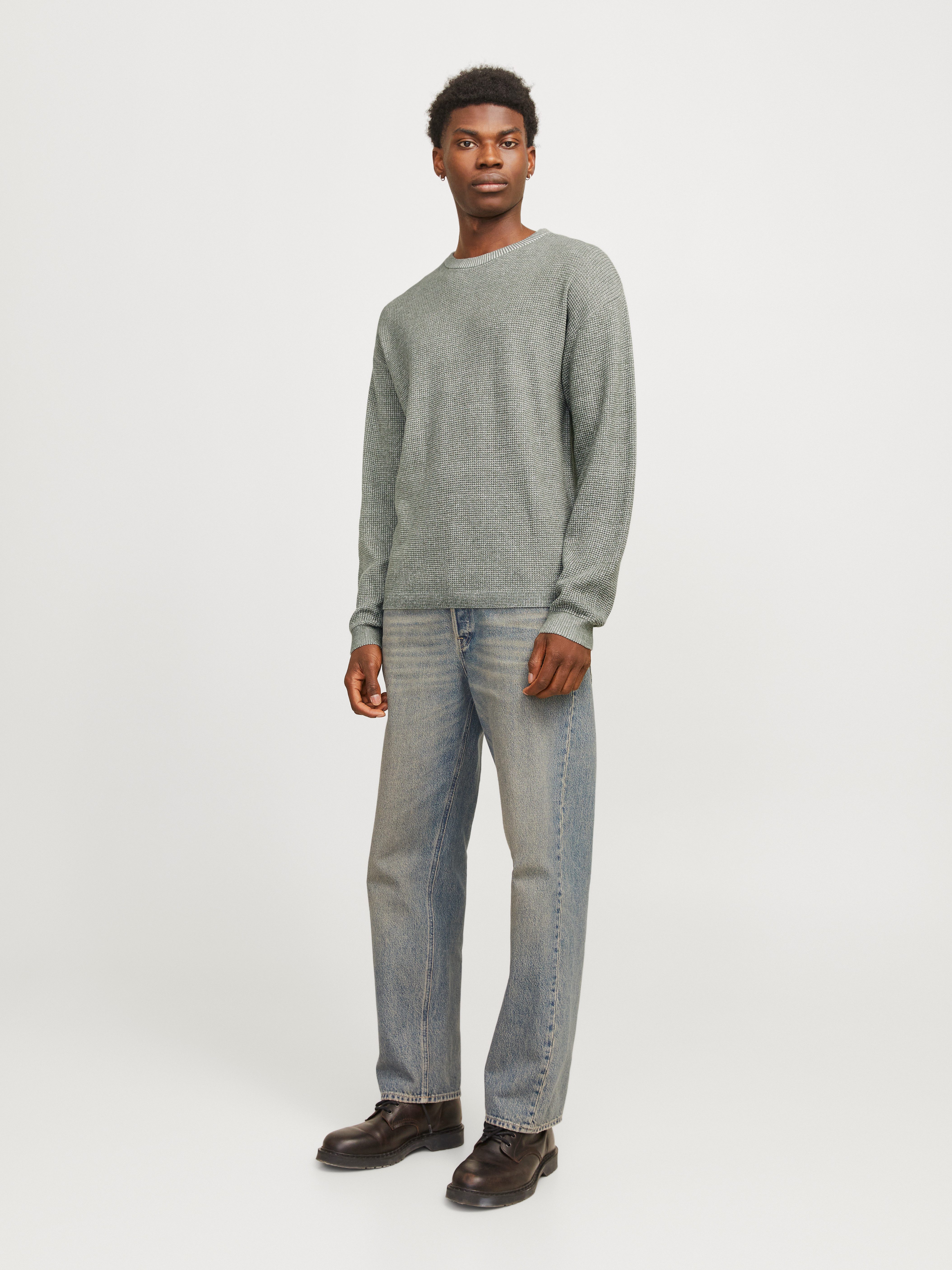 Jack & Jones Gebreide trui JJWALTER KNIT RELAXED CREW NECK