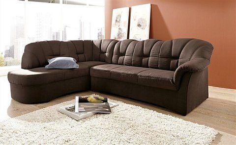 DOMO collection Hoekbank Papenburg, tijdloze rugsteppingen, elegante armleuning, L-vorm