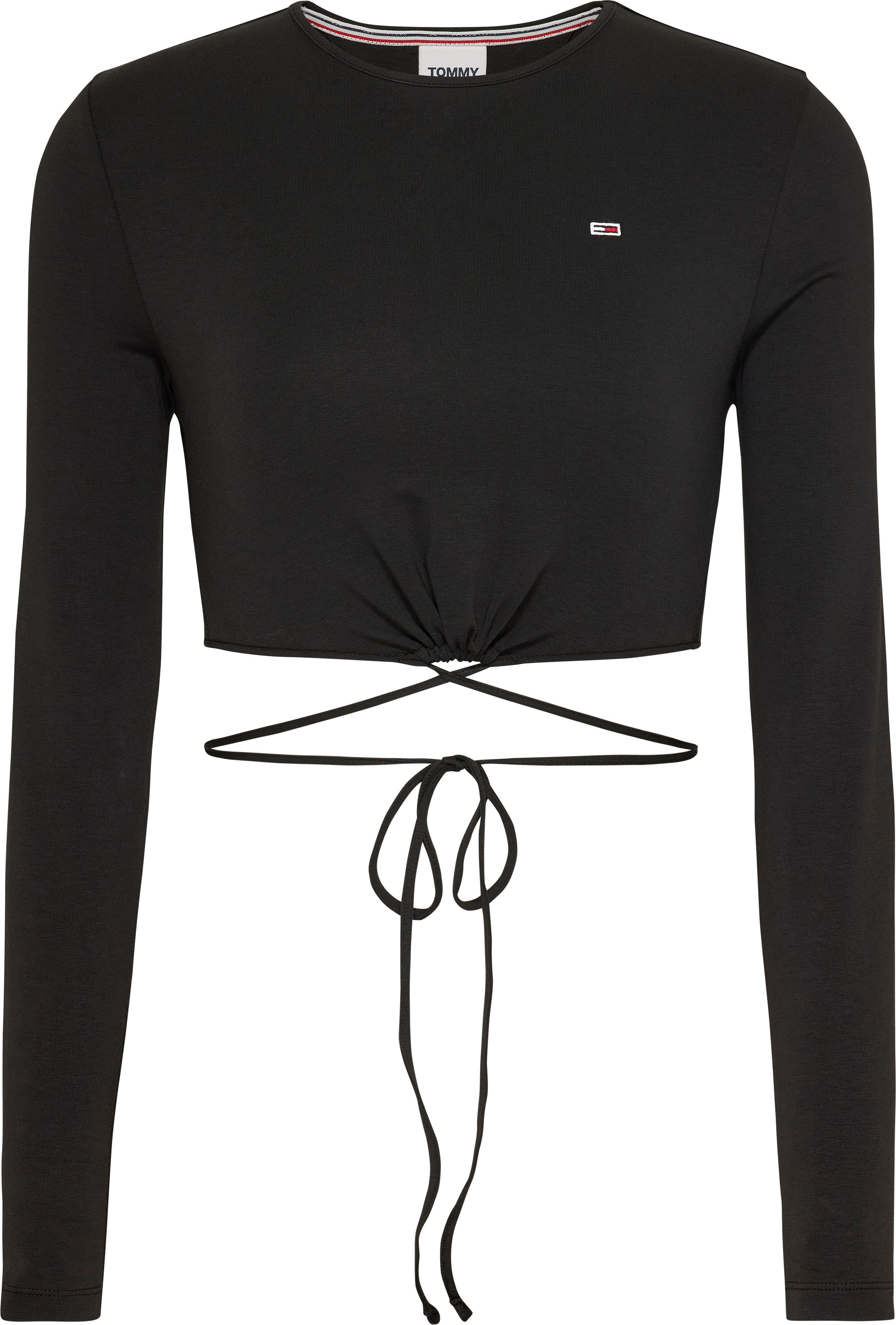 TOMMY JEANS Shirt met lange mouwen TJW TIE WRAP TOP met tommy jeans-merklabel