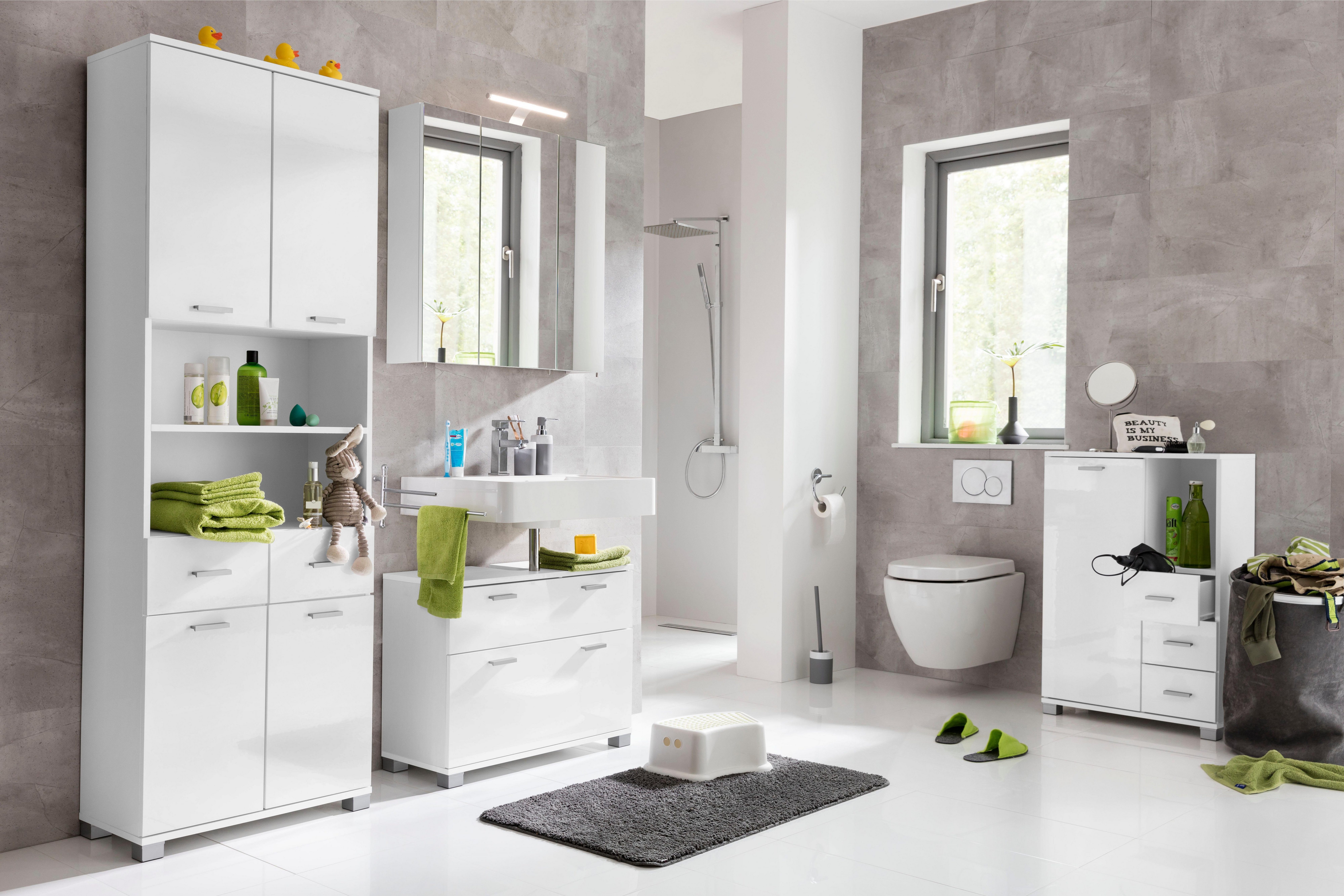 Schildmeyer Spiegelkast Roma Breedte 70 cm, 3-deurs, ledverlichting, schakelaar-/stekkerdoos